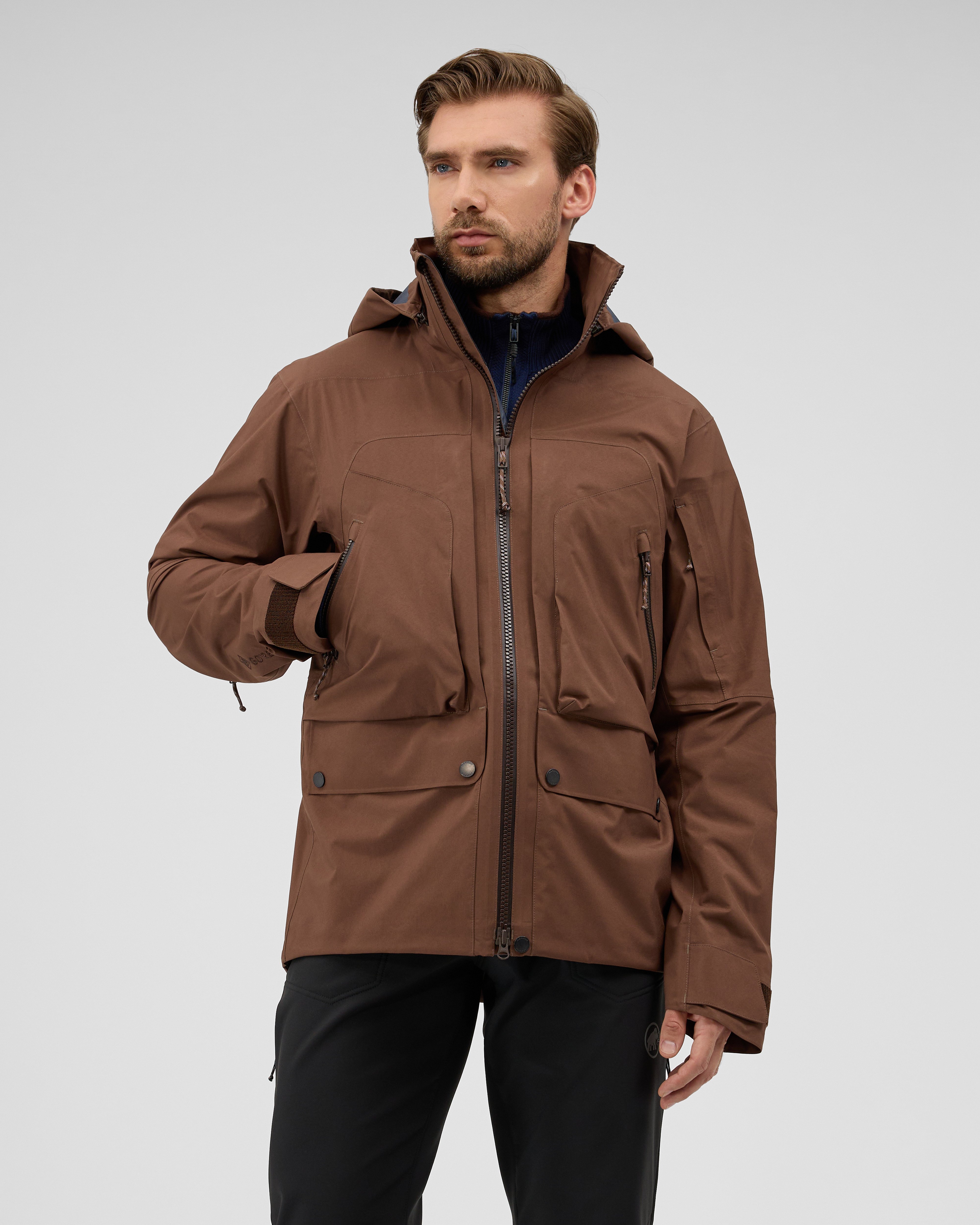 Mammut Alps HS Hooded Jacket Men, soil - Soil - Model front view
