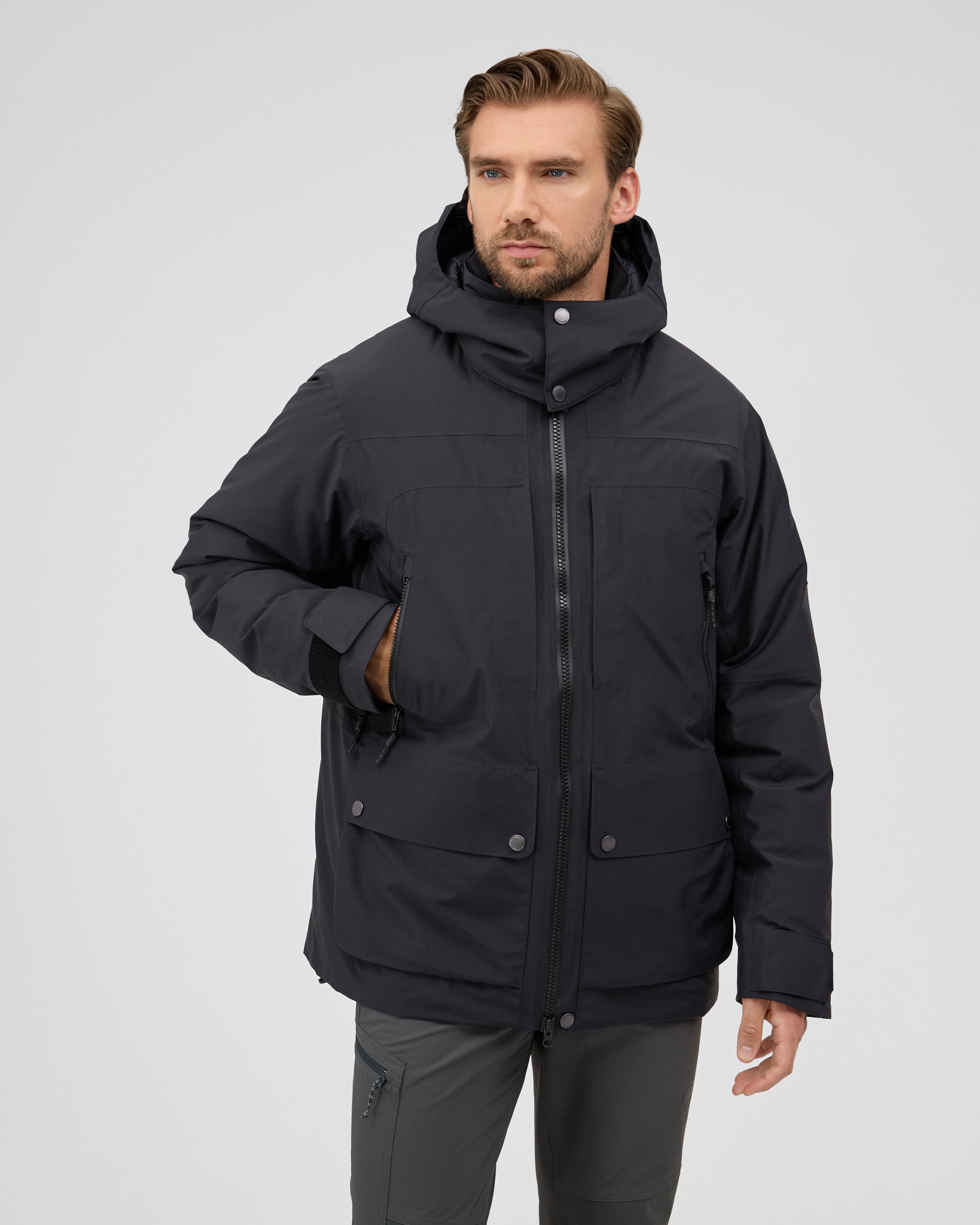 Mammut Alps HS Thermo Hooded Jacket Men, black - Black - Model front view