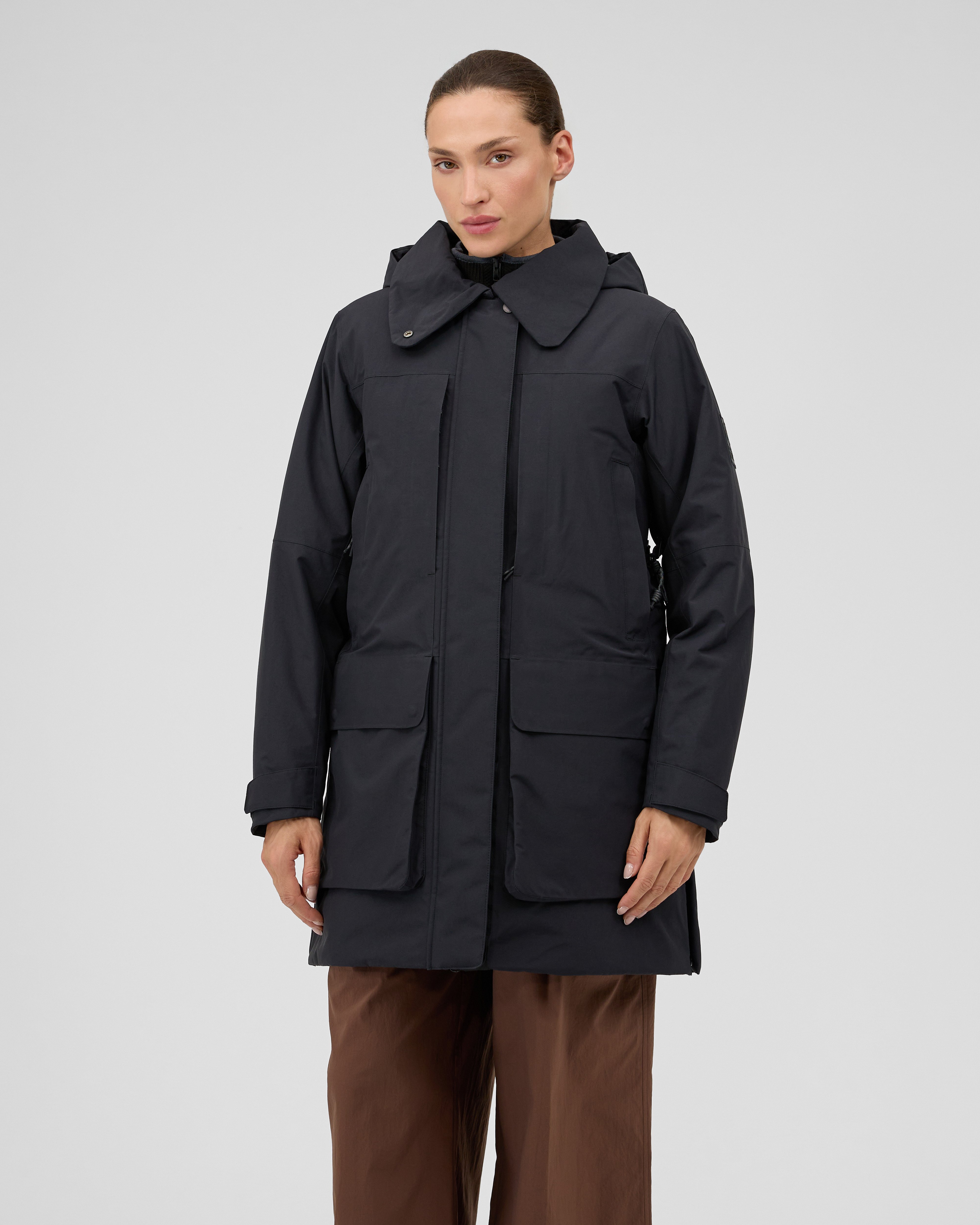 Mammut Alps HS Thermo Hooded Parka Women, black - Black - Model front view