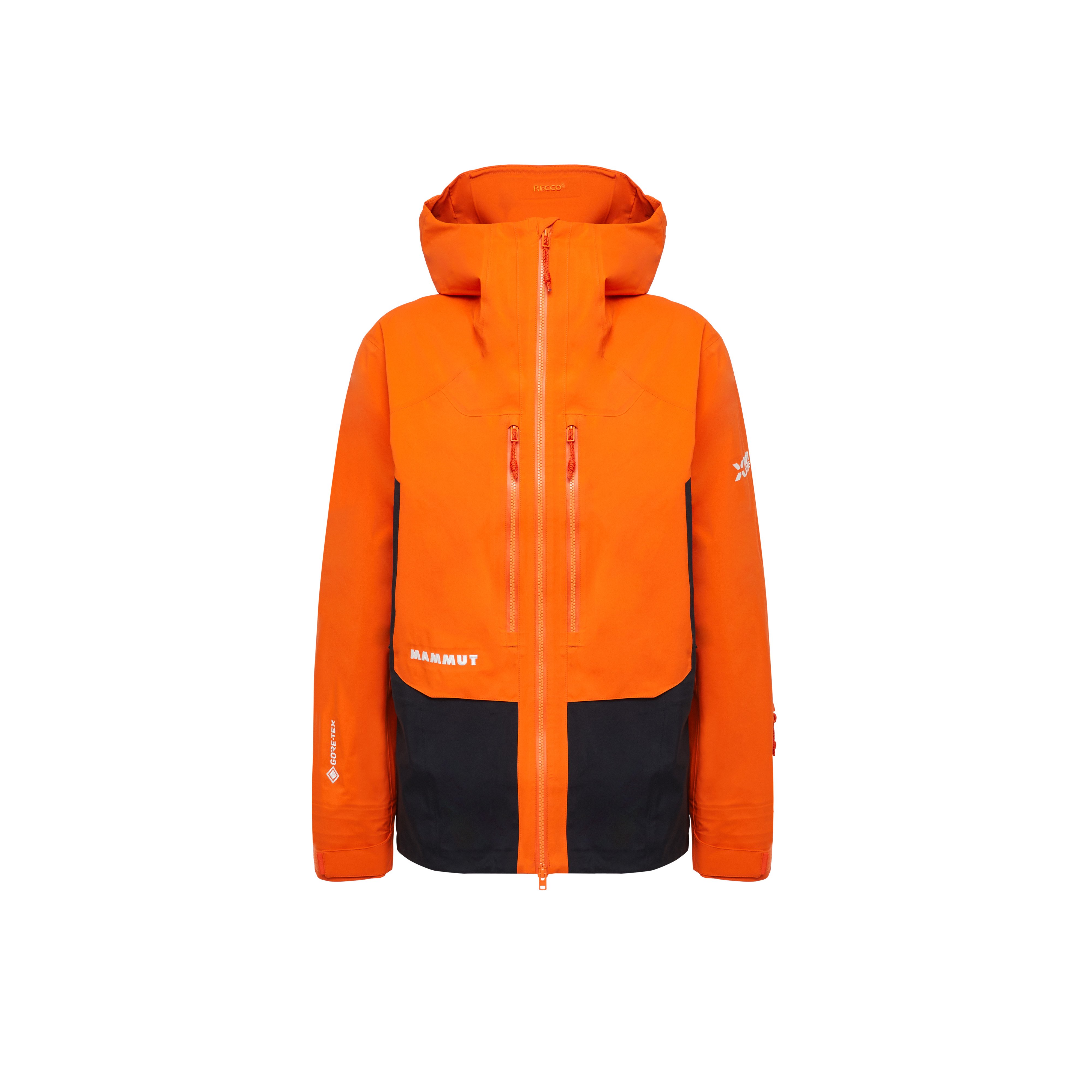 Mammut Eiger Free Advanced HS Hooded Jacket Men - Black/Eiger orange-black/Muntan-baselgia/Nebla-strata - Thumbnail
