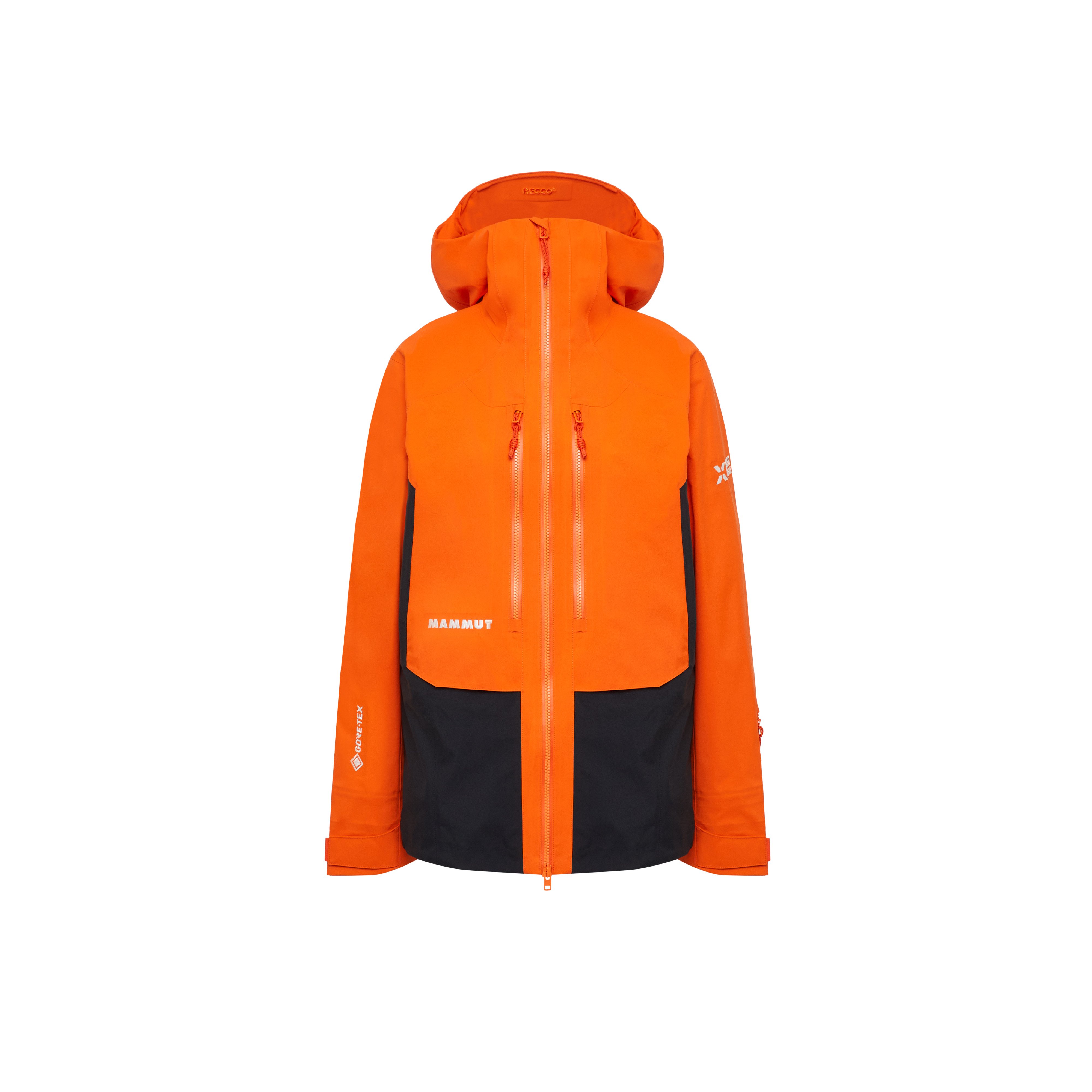Mammut Eiger Free Advanced HS Hooded Jacket Women - Black/Eiger orange-black/Muntan-baselgia/Nebla-strata - Thumbnail