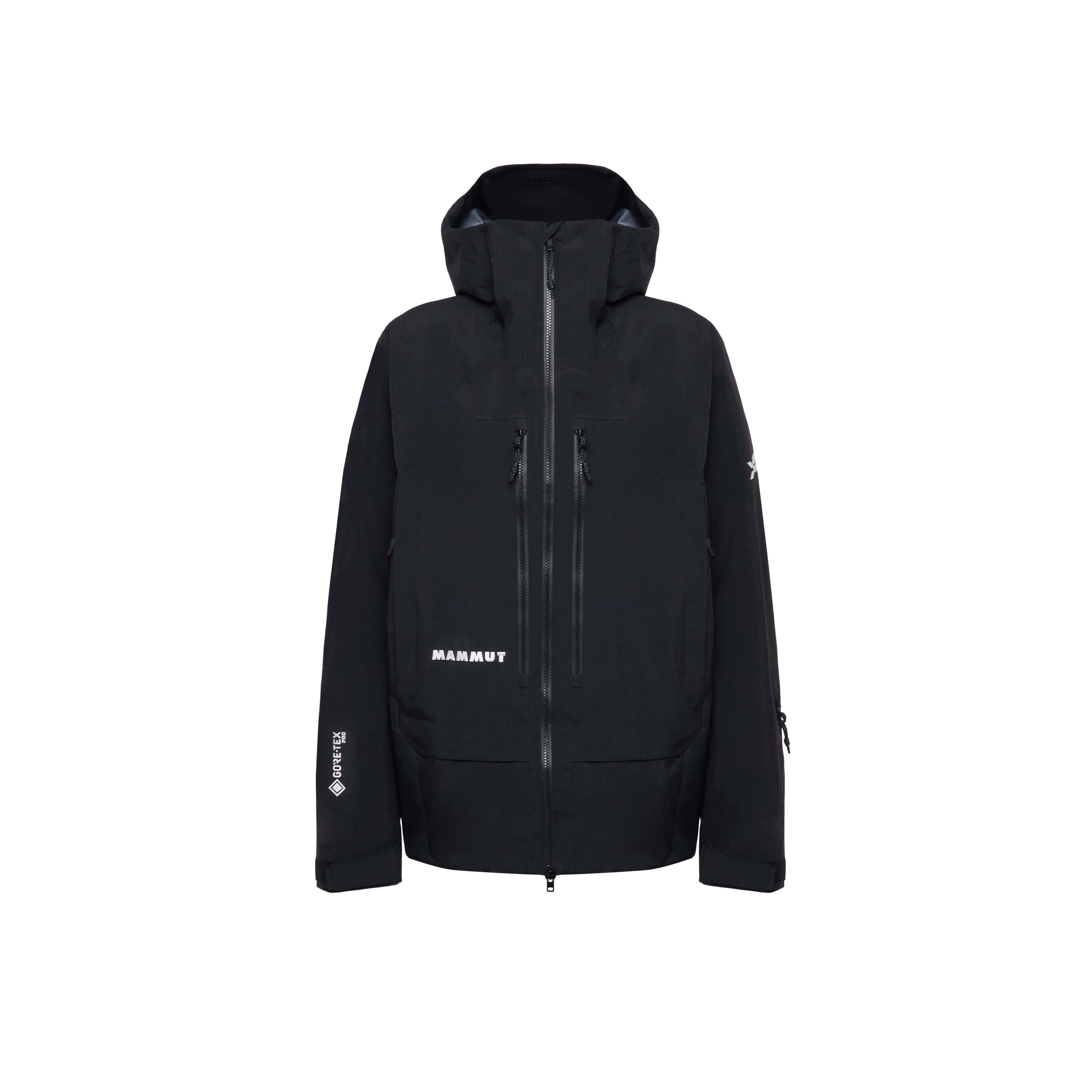 Mammut Eiger Free Pro HS Hooded Jacket Men - Black/Eiger orange-black/Muntan-baselgia/Nebla-strata - Thumbnail