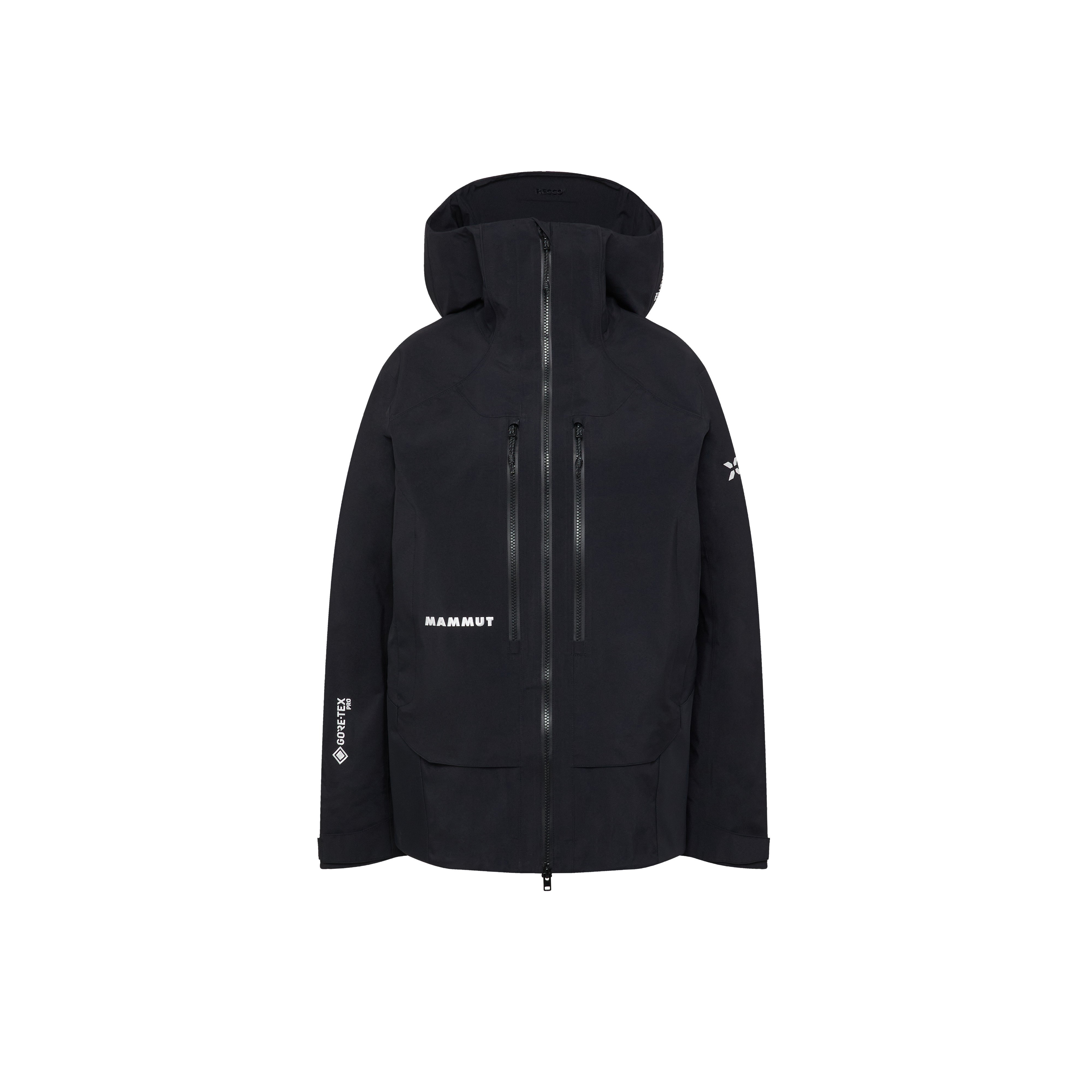 Mammut Eiger Free Pro HS Hooded Jacket Women - Black/Eiger orange-black/Muntan-baselgia/Nebla-strata - Thumbnail