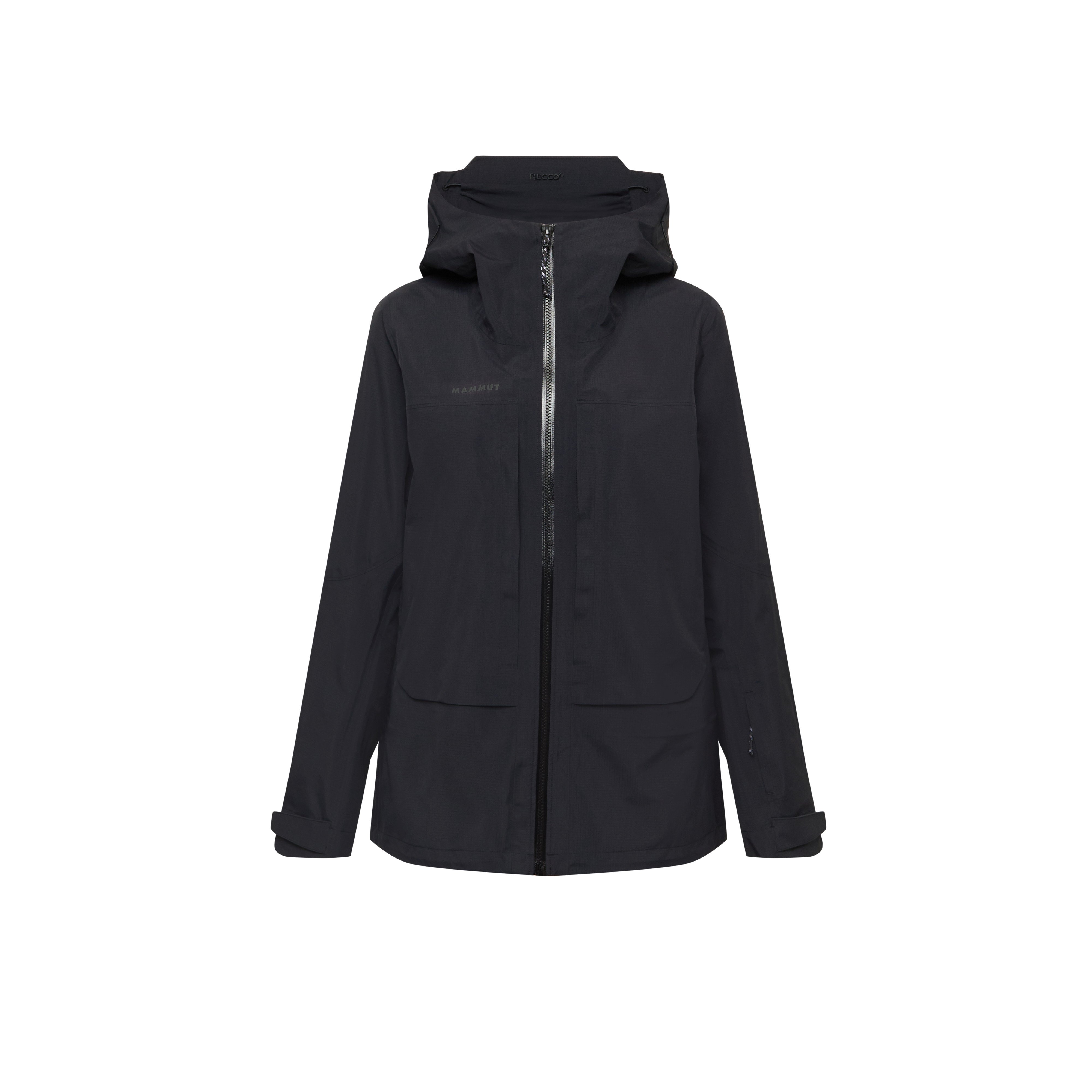 Mammut Skintrack HS Hooded Jacket Women - Black/Dark mammut red-mammut red/Mira/Bronz-aur/Nebla-strata - Thumbnail