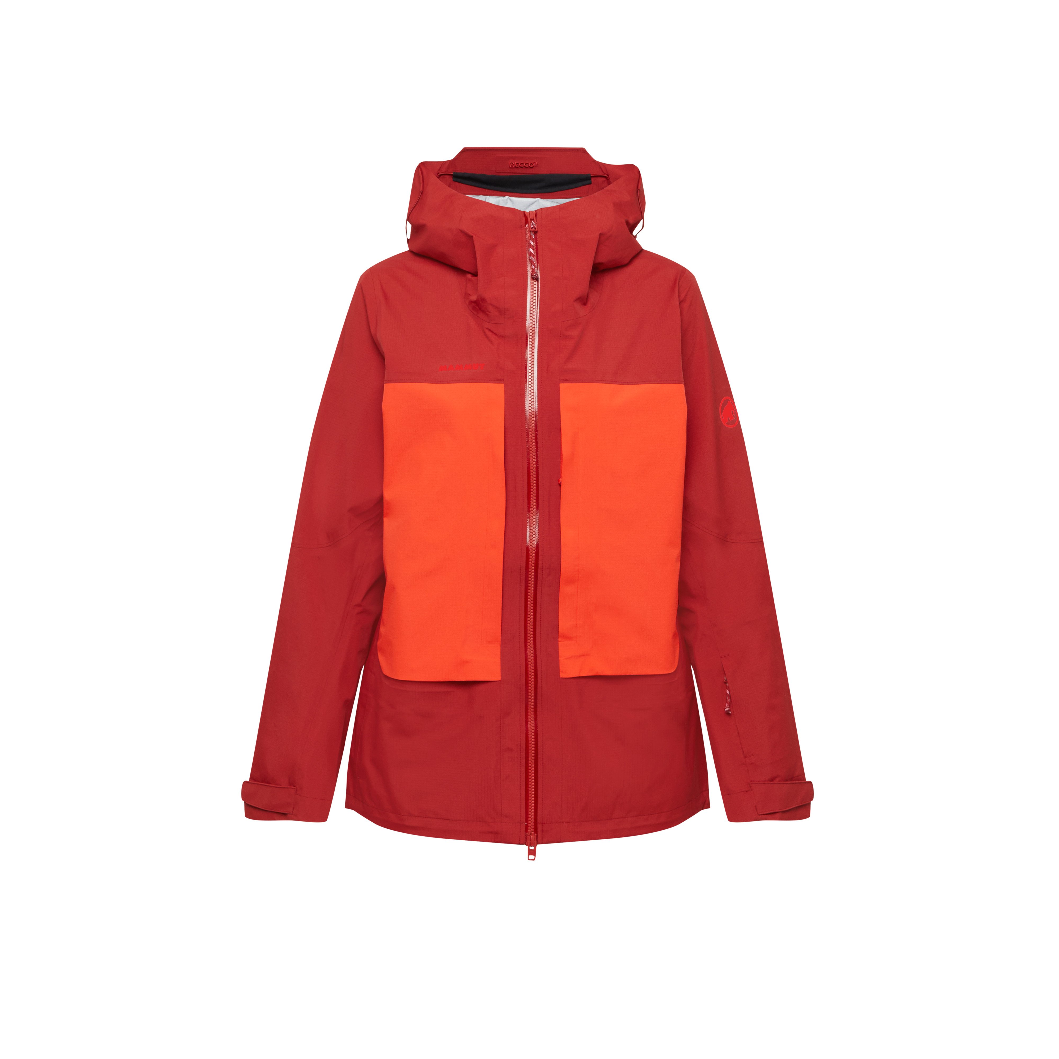 Mammut Skintrack HS Hooded Jacket Women - Black/Dark mammut red-mammut red/Mira/Bronz-aur/Nebla-strata - Thumbnail