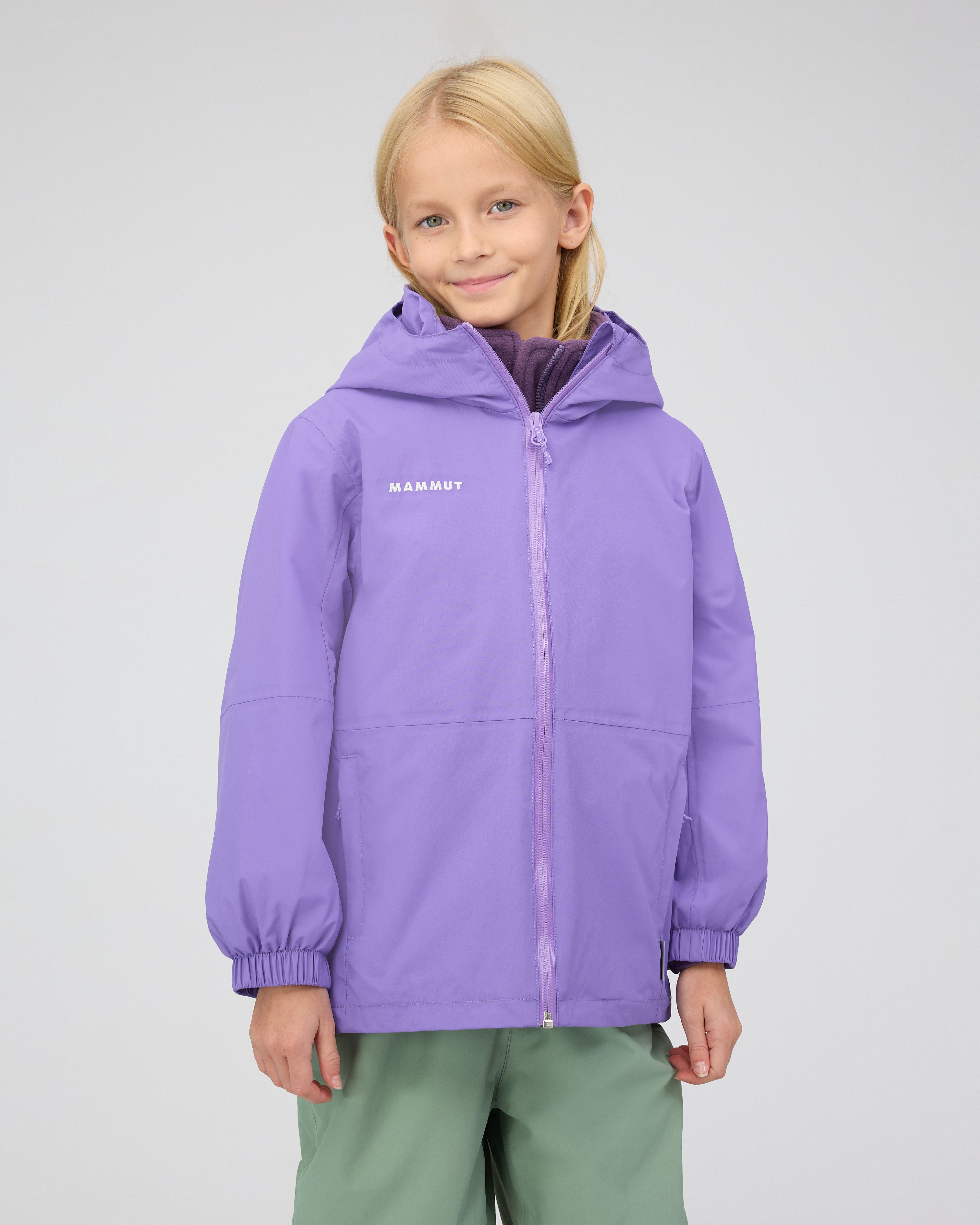 Mammut Treeline 3 in 1 HS Hooded Jacket Kids, lavandin-paloja - Lavandin-paloja - Model front view