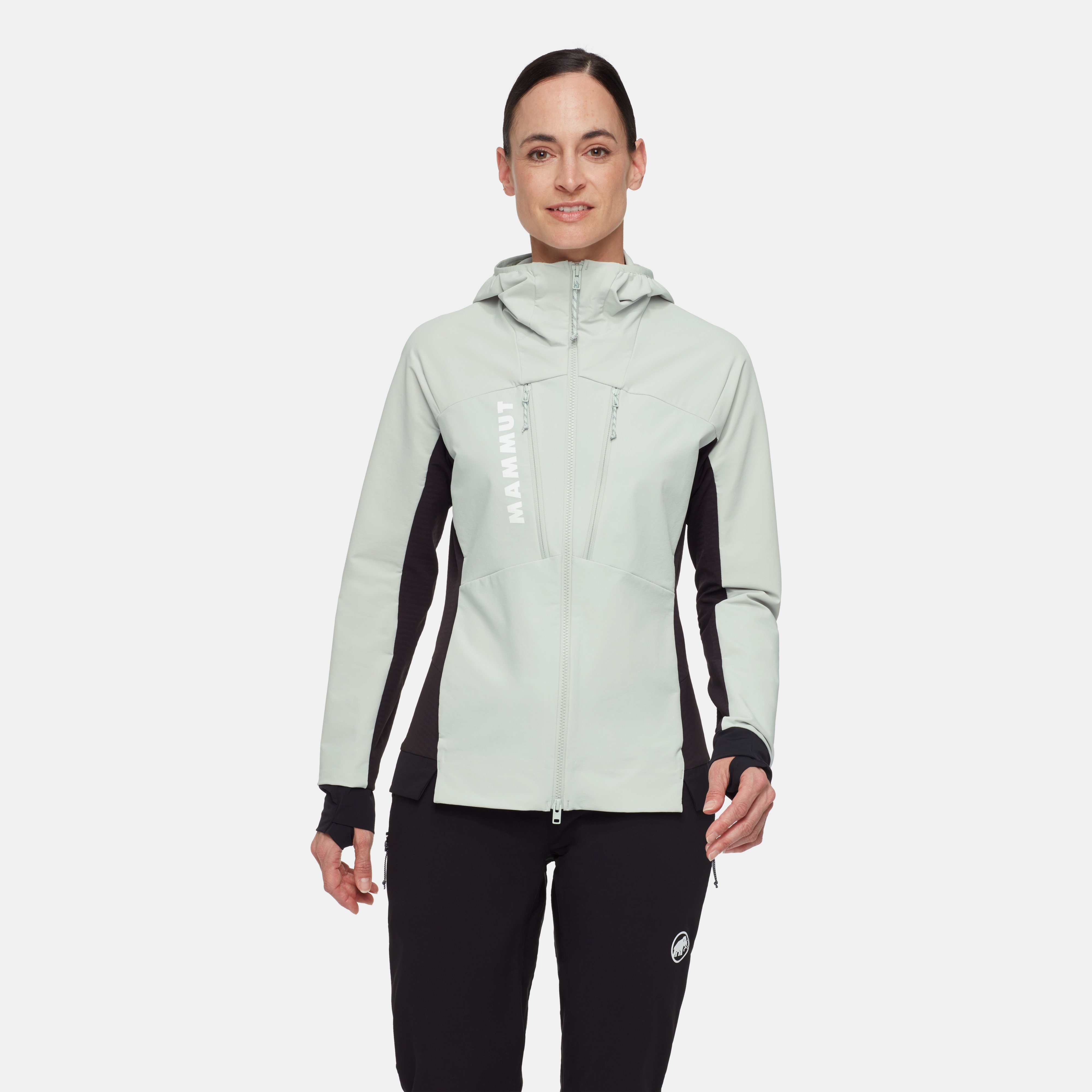 Mammut Aenergy SO Hybrid Hooded Jacket Women, silver sage-black - Silver sage-black