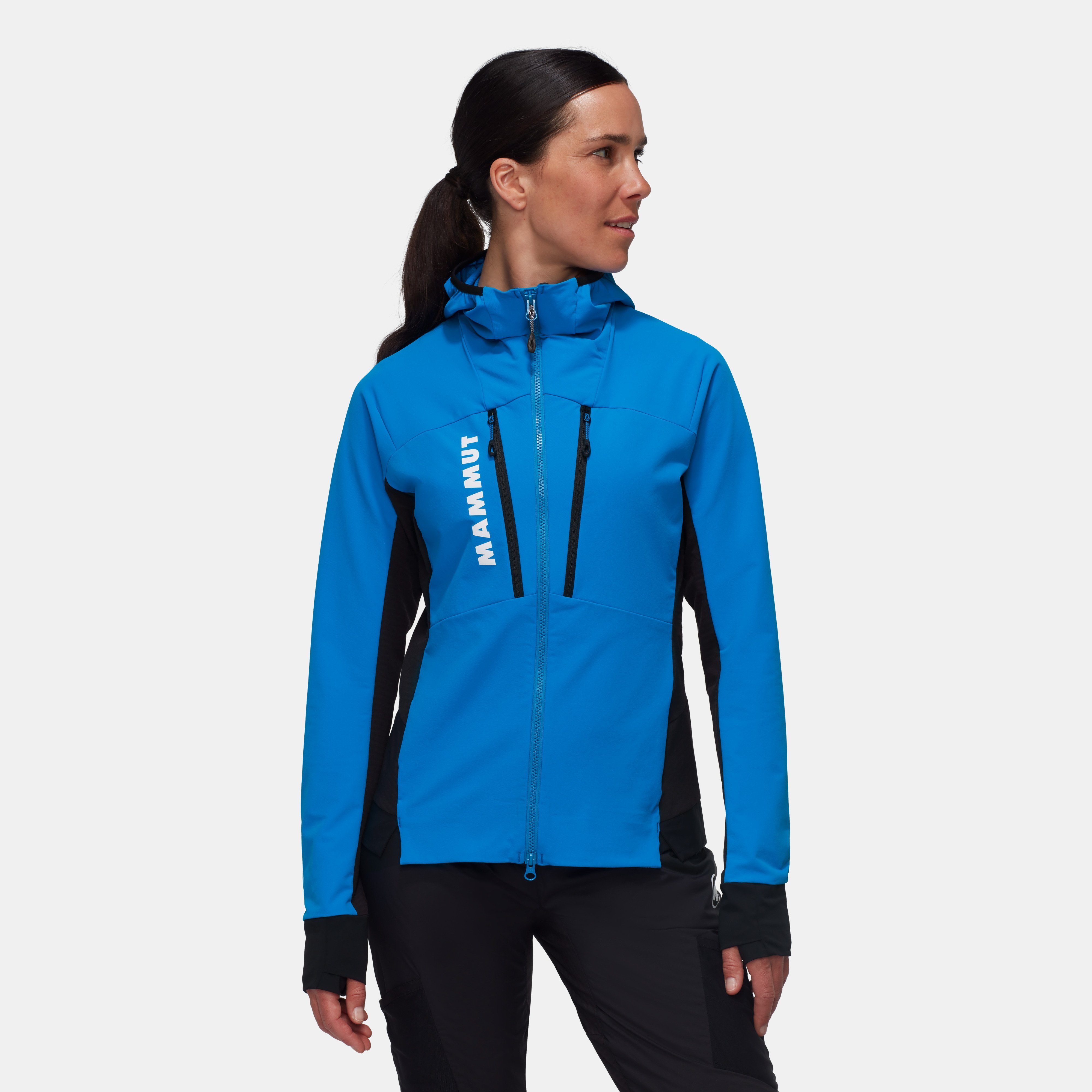 Mammut Aenergy SO Hybrid Hooded Jacket Women, glacier blue-black - Glacier blue-black