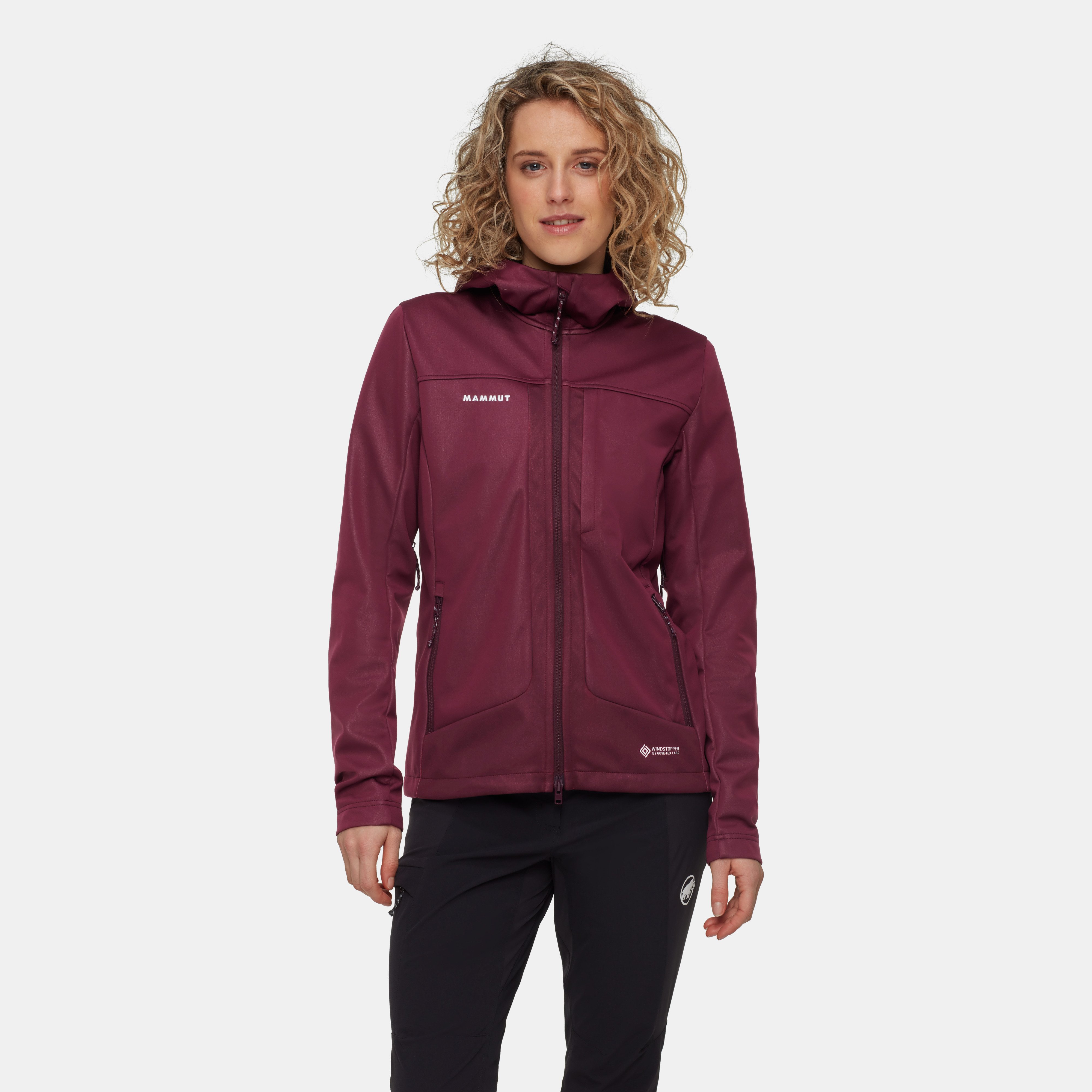 Mammut Ultimate VIII SO Hooded Jacket Women, vin-black - Vin-black