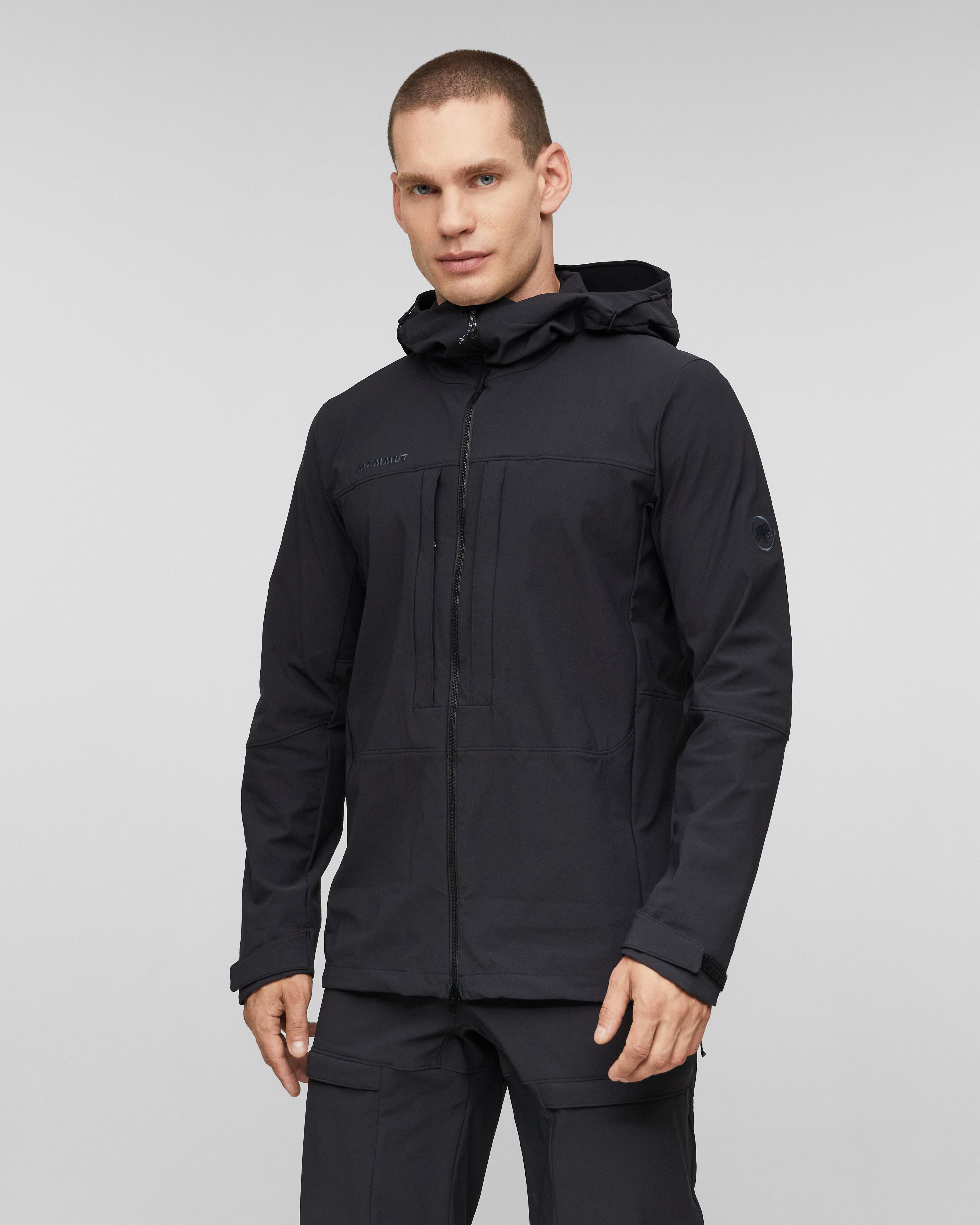 Mammut Skintrack SO Hooded Jacket Men, black - Black - Model front view