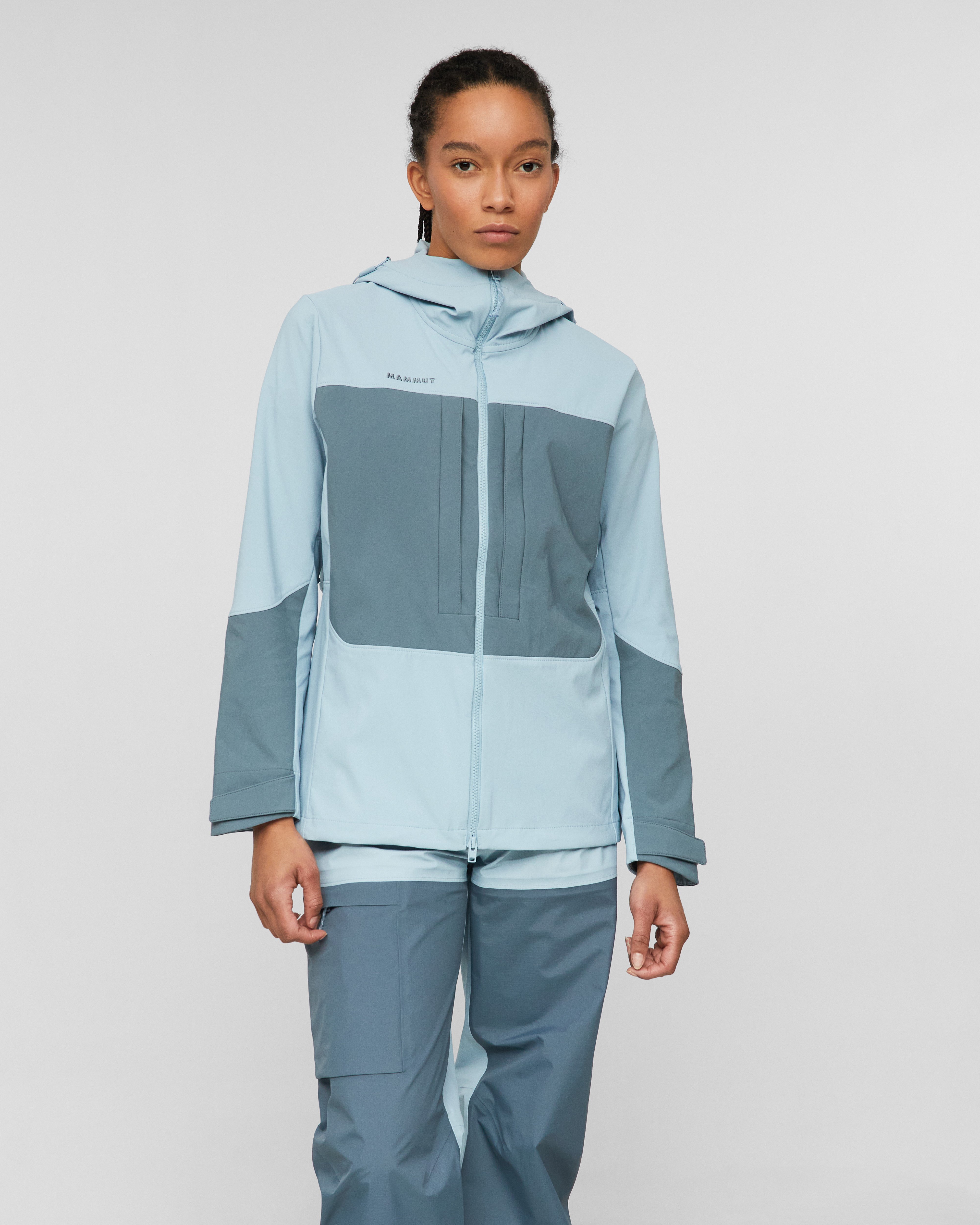 Mammut Skintrack SO Hooded Jacket Women, nebla-strata - Nebla-strata - Model front view