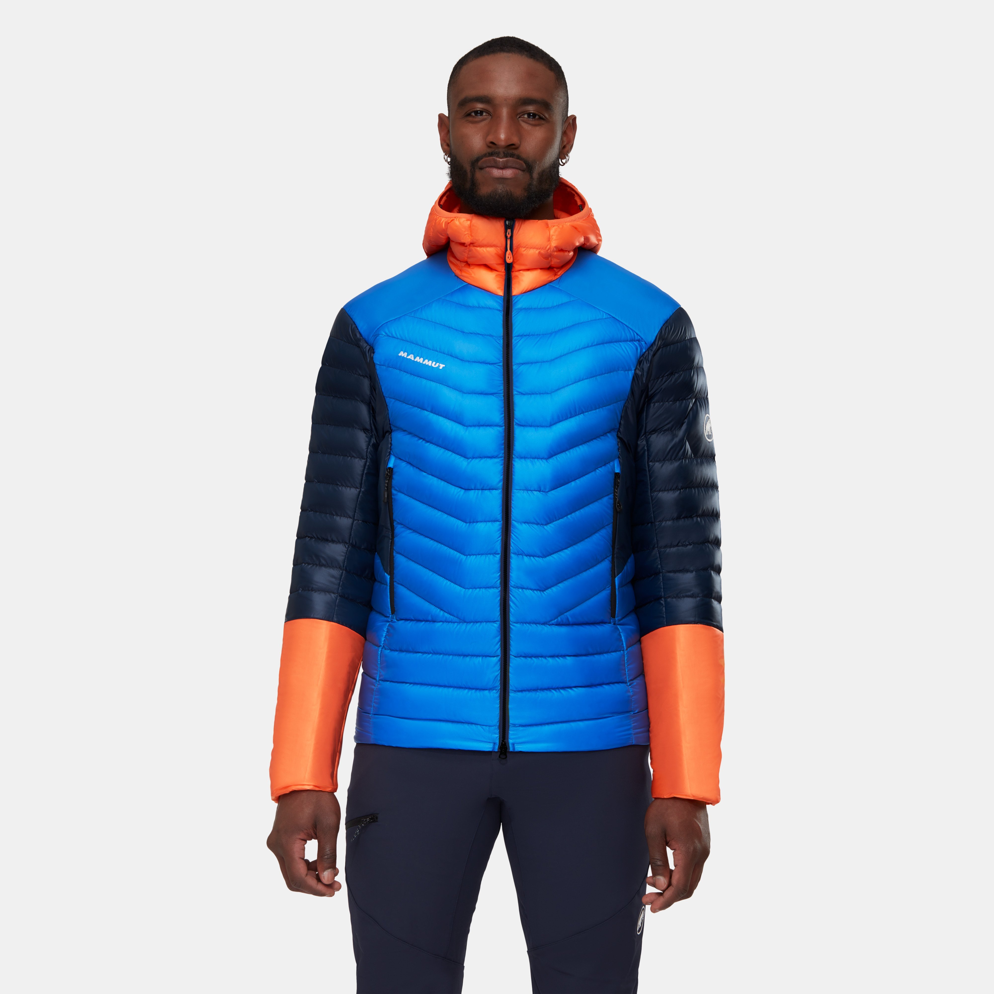 Blue hooded jacket store men's