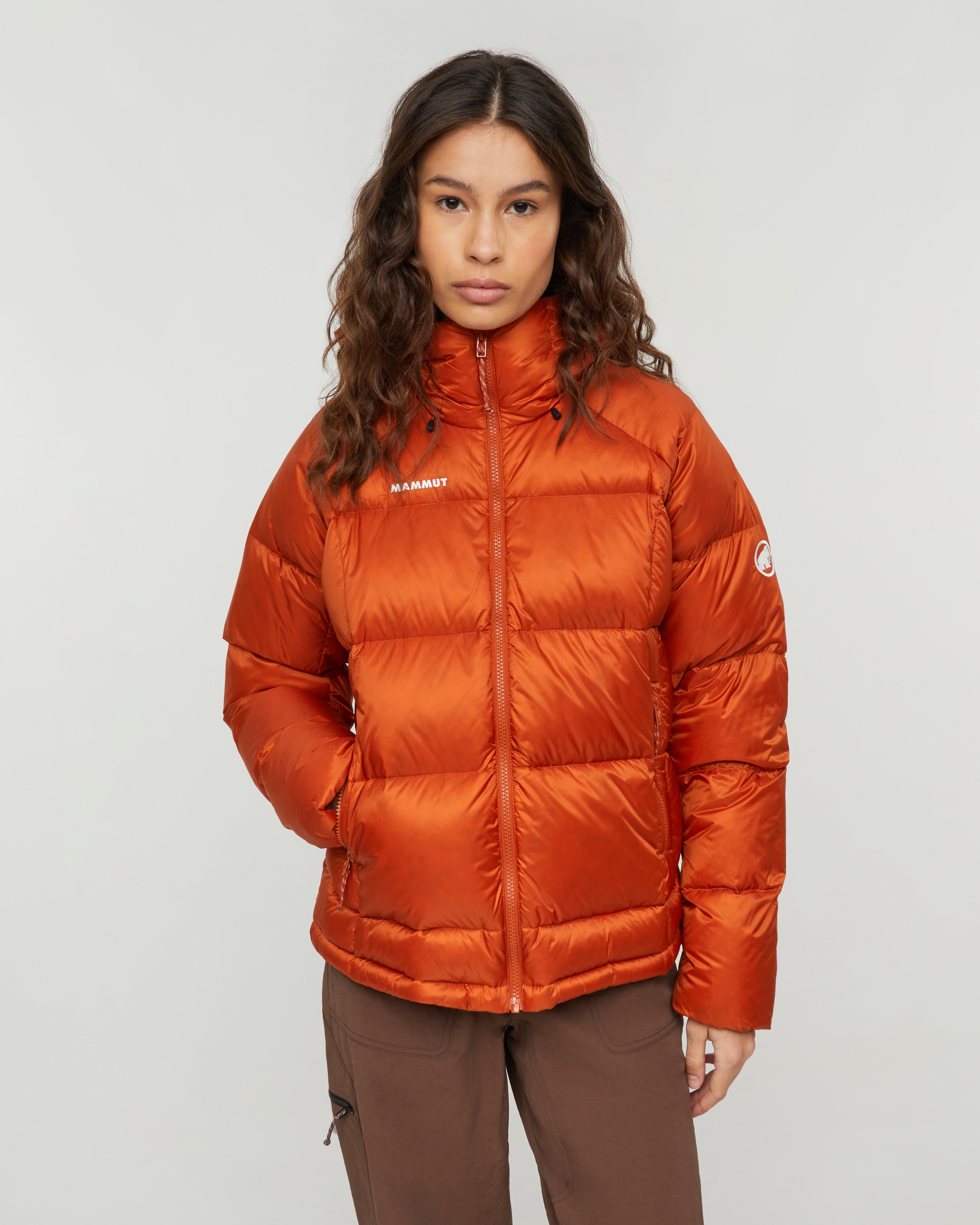 Mammut Glacier Glow IN Hooded Jacket Women, autumn larice - Autumn larice - Model front view