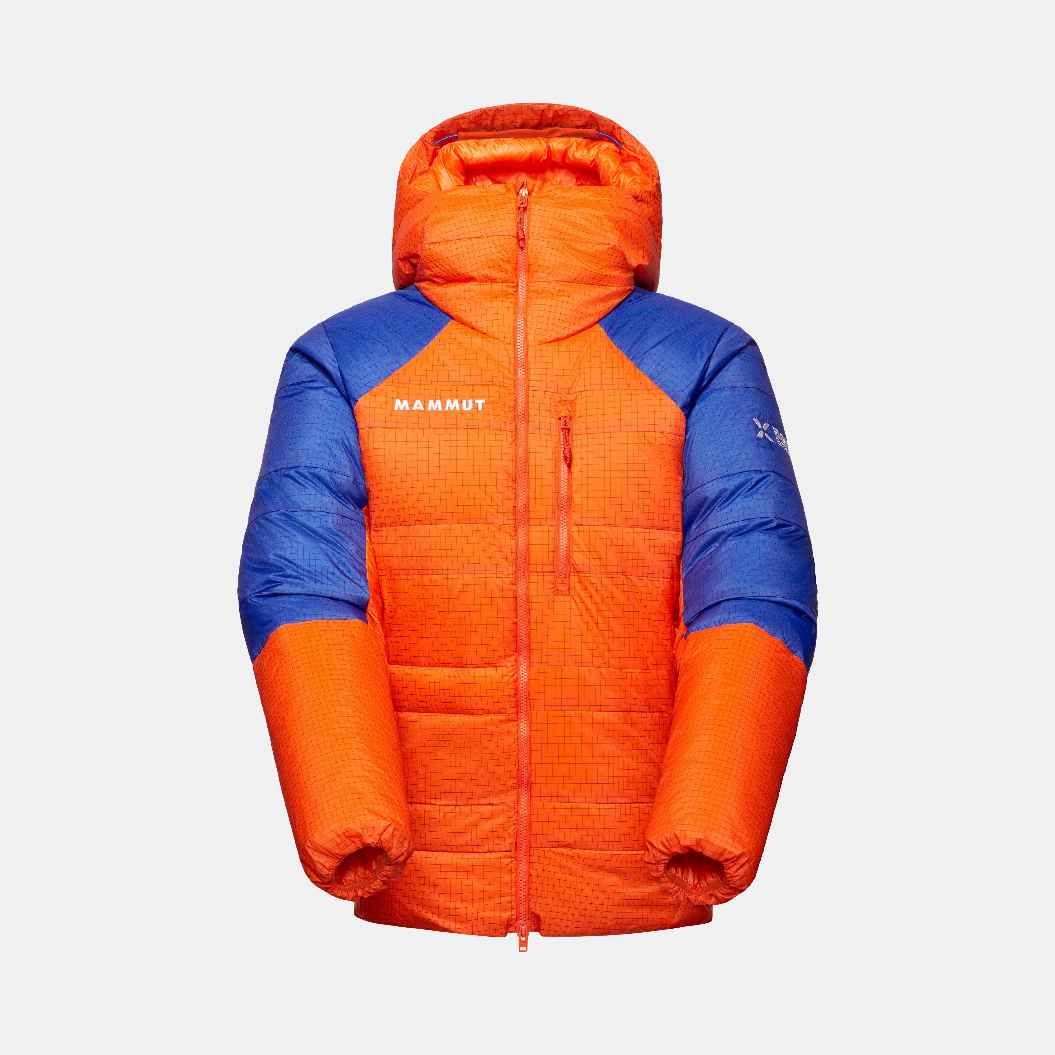 Mammut Eiger Nordwand Advanced Down IN Hooded Jacket Men, eiger orange-eiger blue - Eiger orange-eiger blue