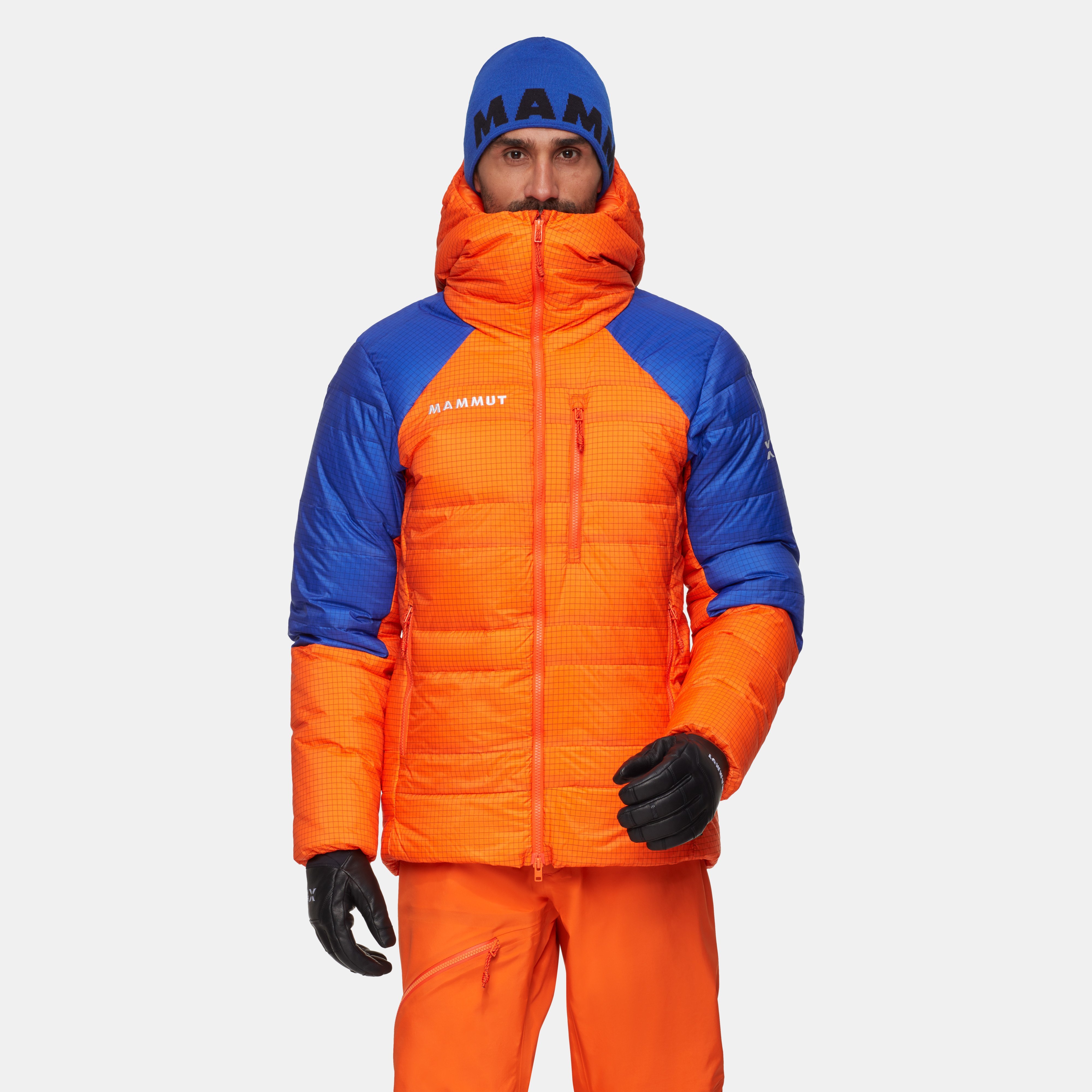 Mammut Eiger Nordwand Advanced Down IN Hooded Jacket Men, eiger orange-eiger blue - Eiger orange-eiger blue