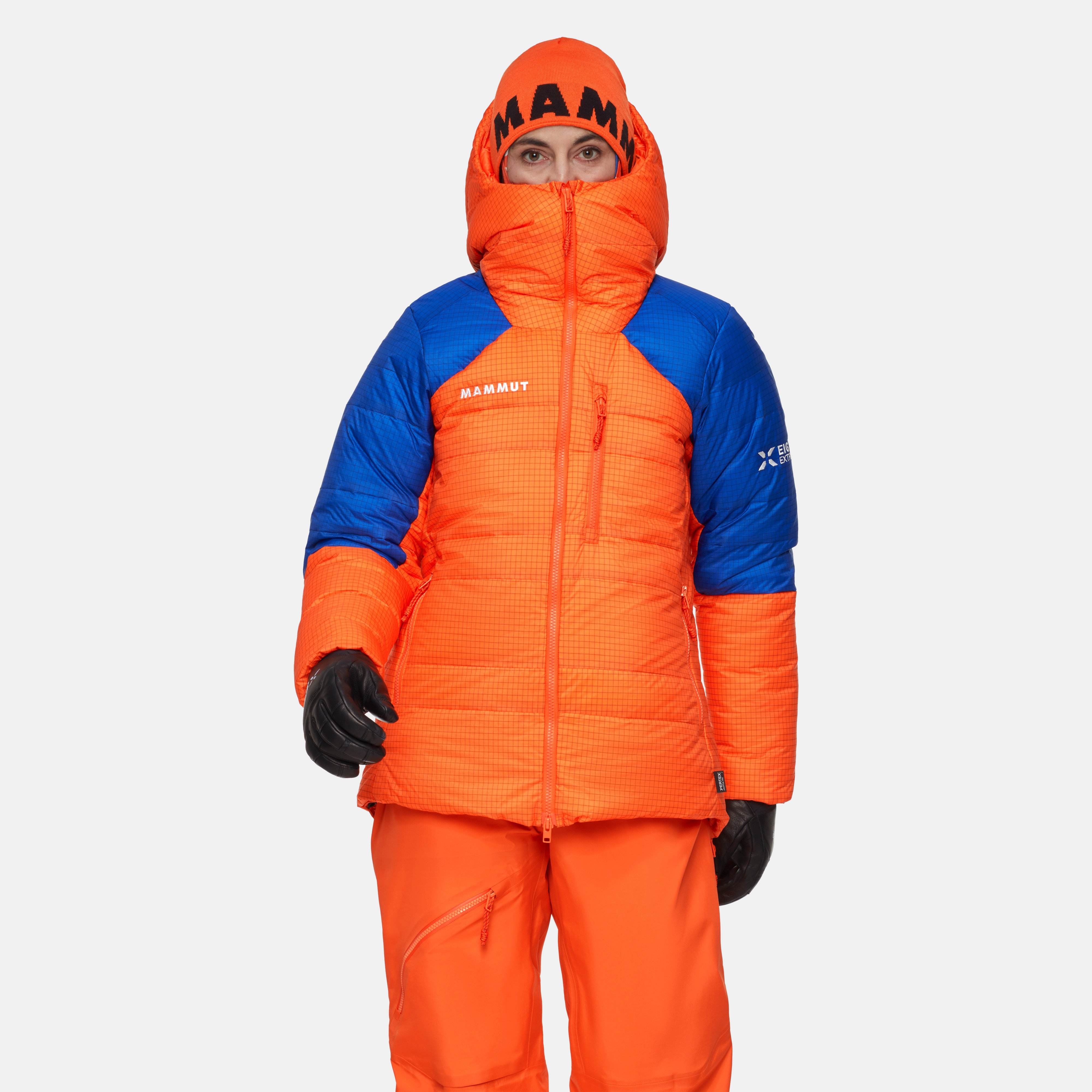 Mammut Eiger Nordwand Advanced Down IN Hooded Jacket Women, eiger orange-eiger blue - Eiger orange-eiger blue