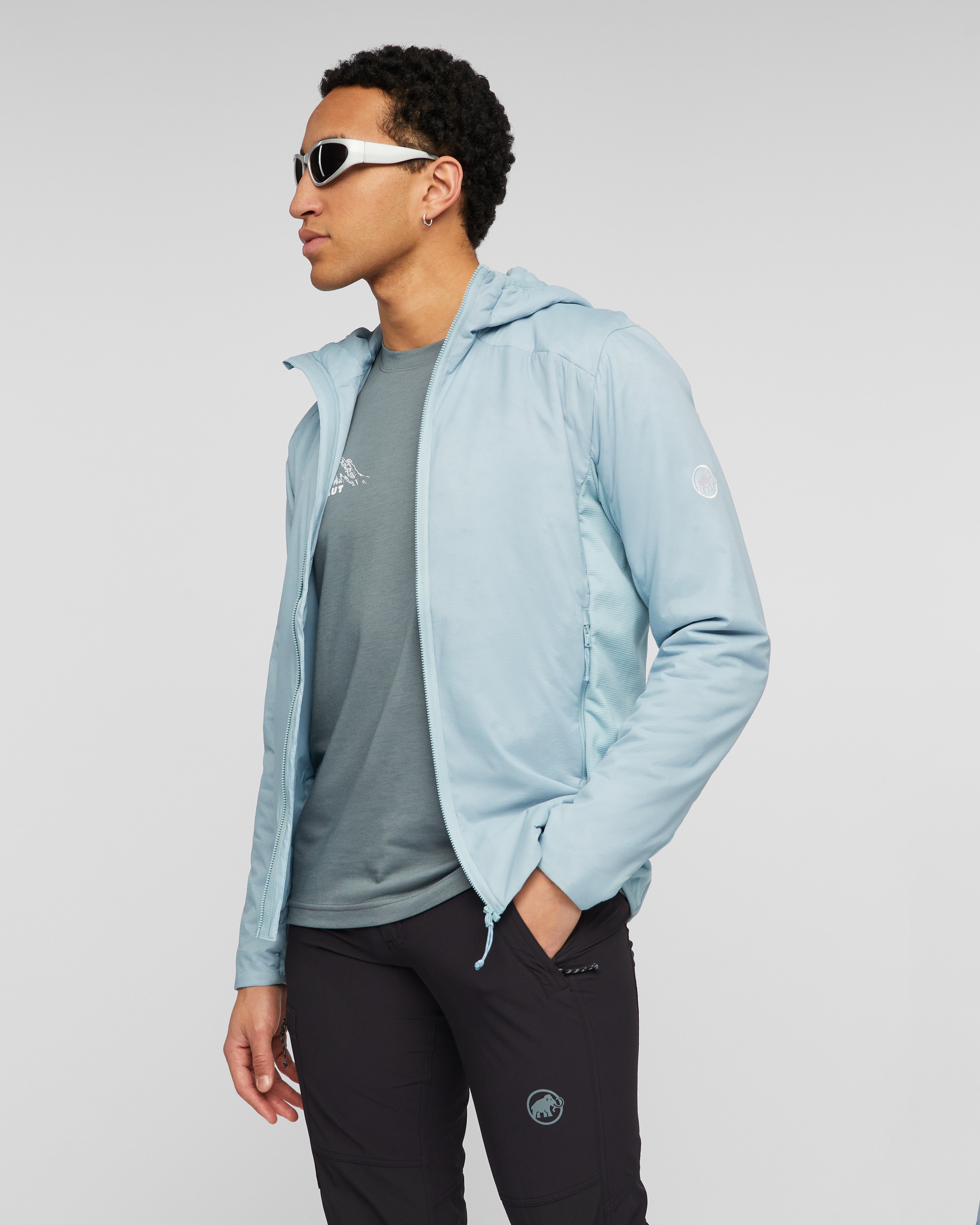 Mammut Rime Light IN Hybrid Hooded Jacket Men, nebla - Nebla - Model front view