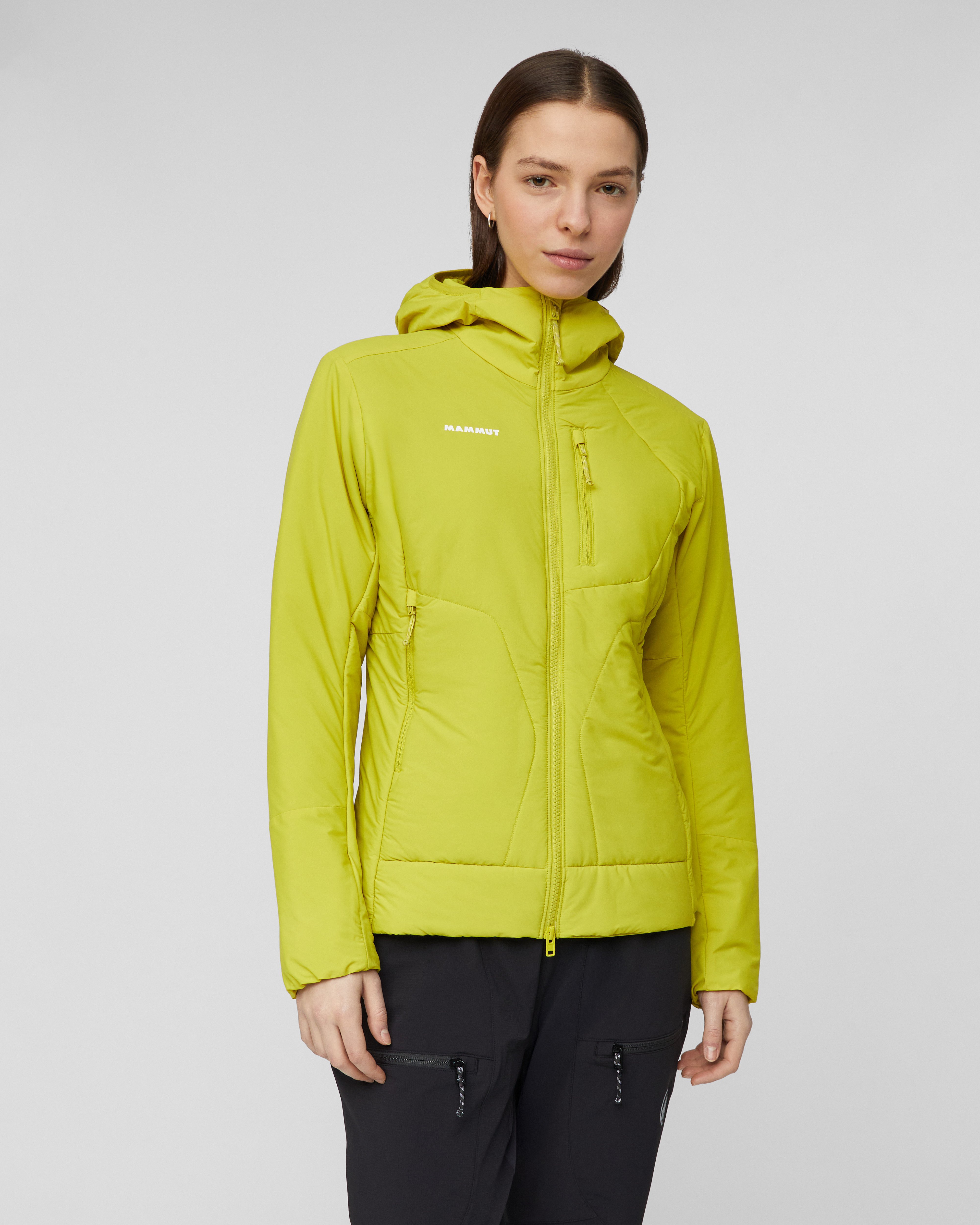 Mammut Aenergy Air IN Hooded Jacket Women, acacia - Acacia - Model front view