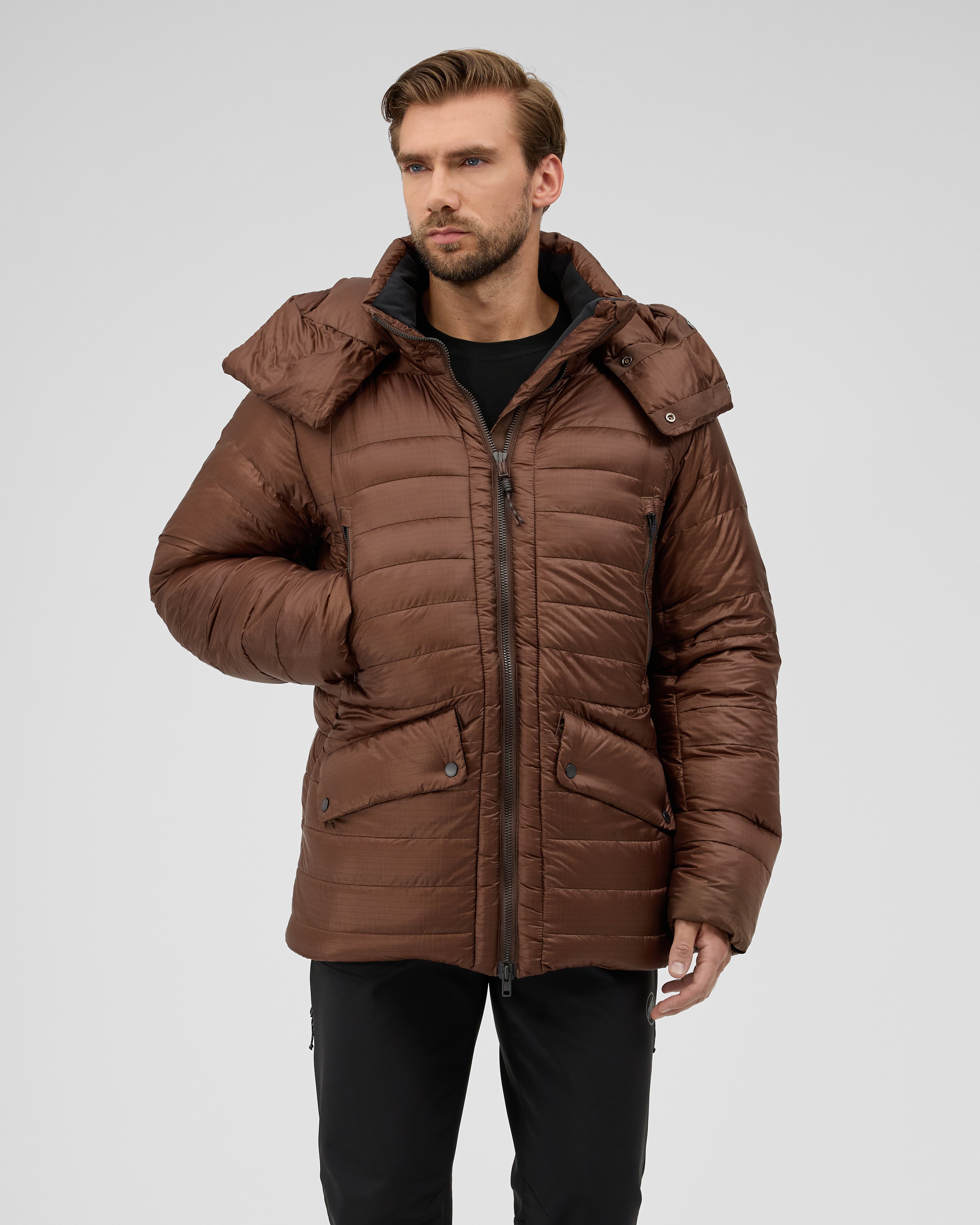 Mammut Alps IN Hooded Jacket Men, soil - Soil - Model front view