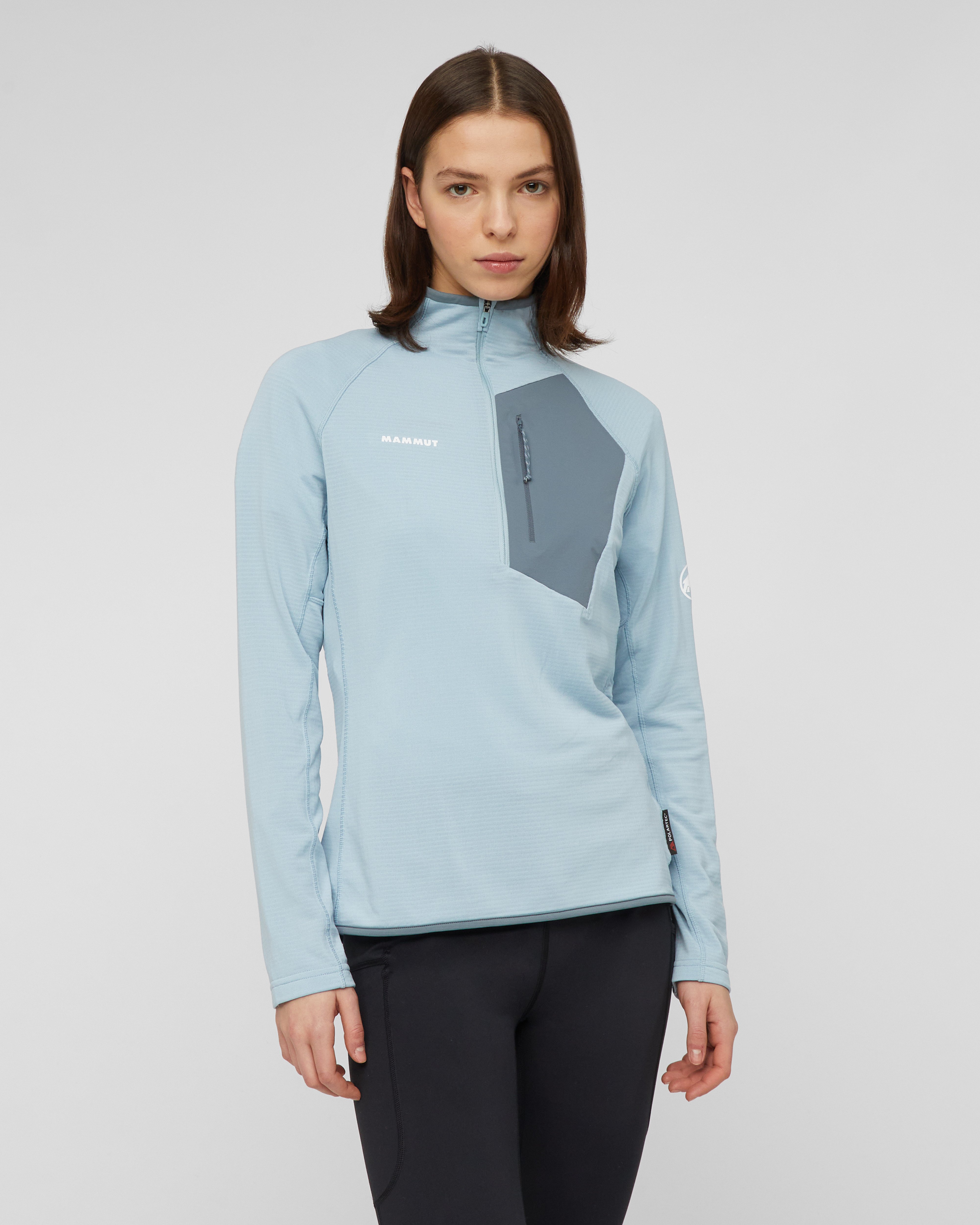 Mammut Aenergy Light ML Half Zip Pull Women, nebla-strata - Nebla-strata - Model front view
