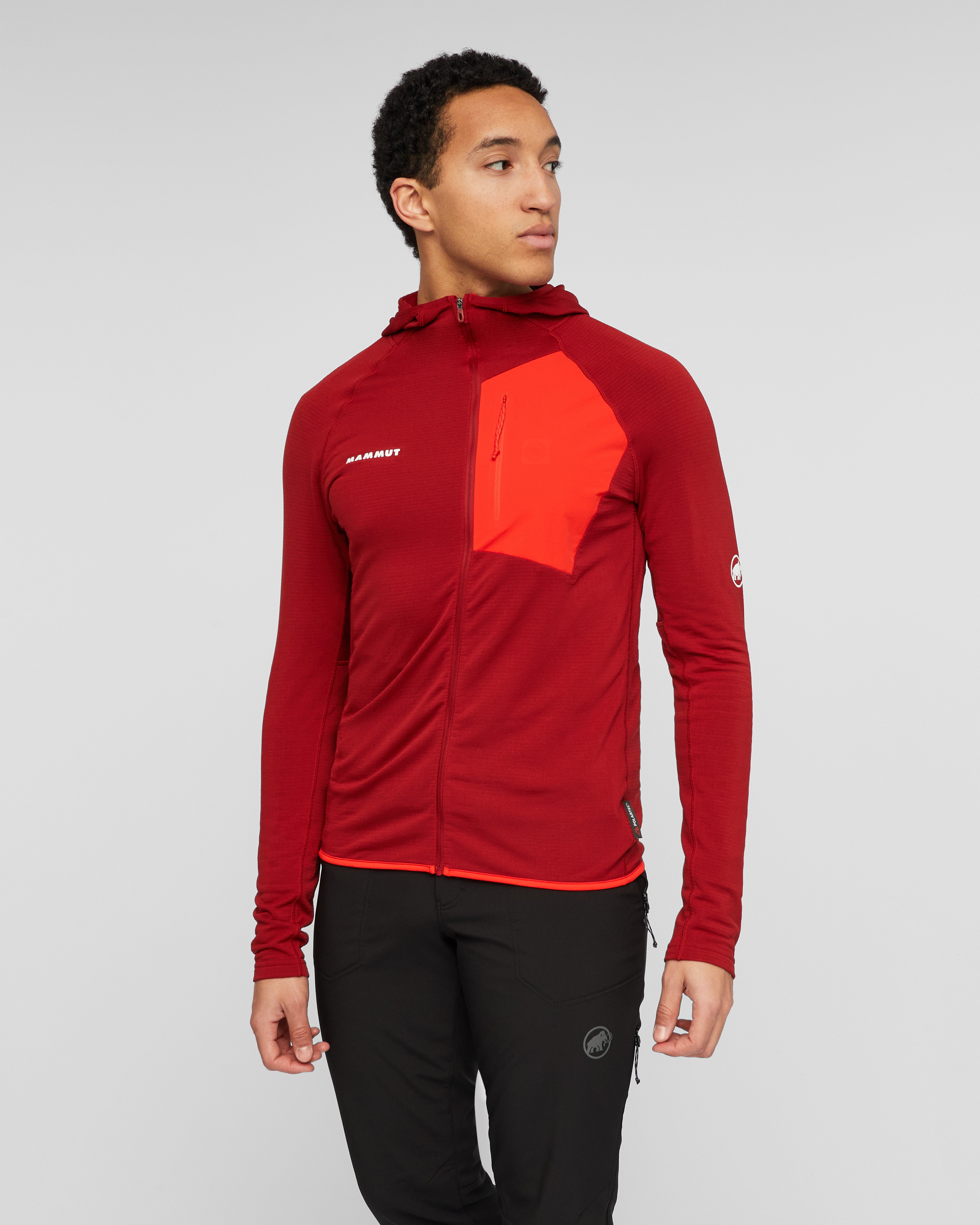 Mammut Aenergy Light ML Hooded Jacket Men, dark mammut red-mammut red - Dark mammut red-mammut red - Model front view