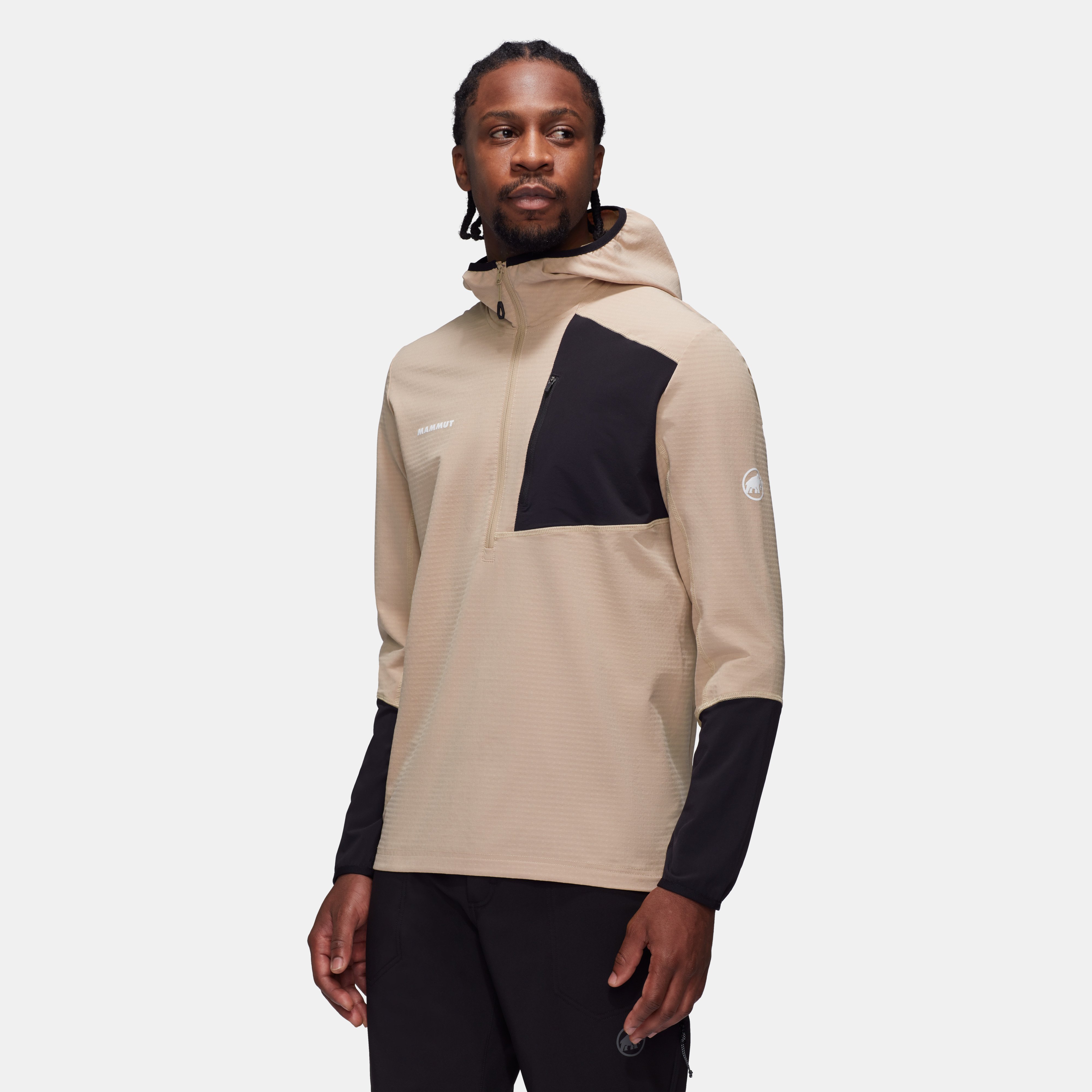 Mammut Madris Light ML Half Zip Hoody Men, savannah-black - Savannah-black