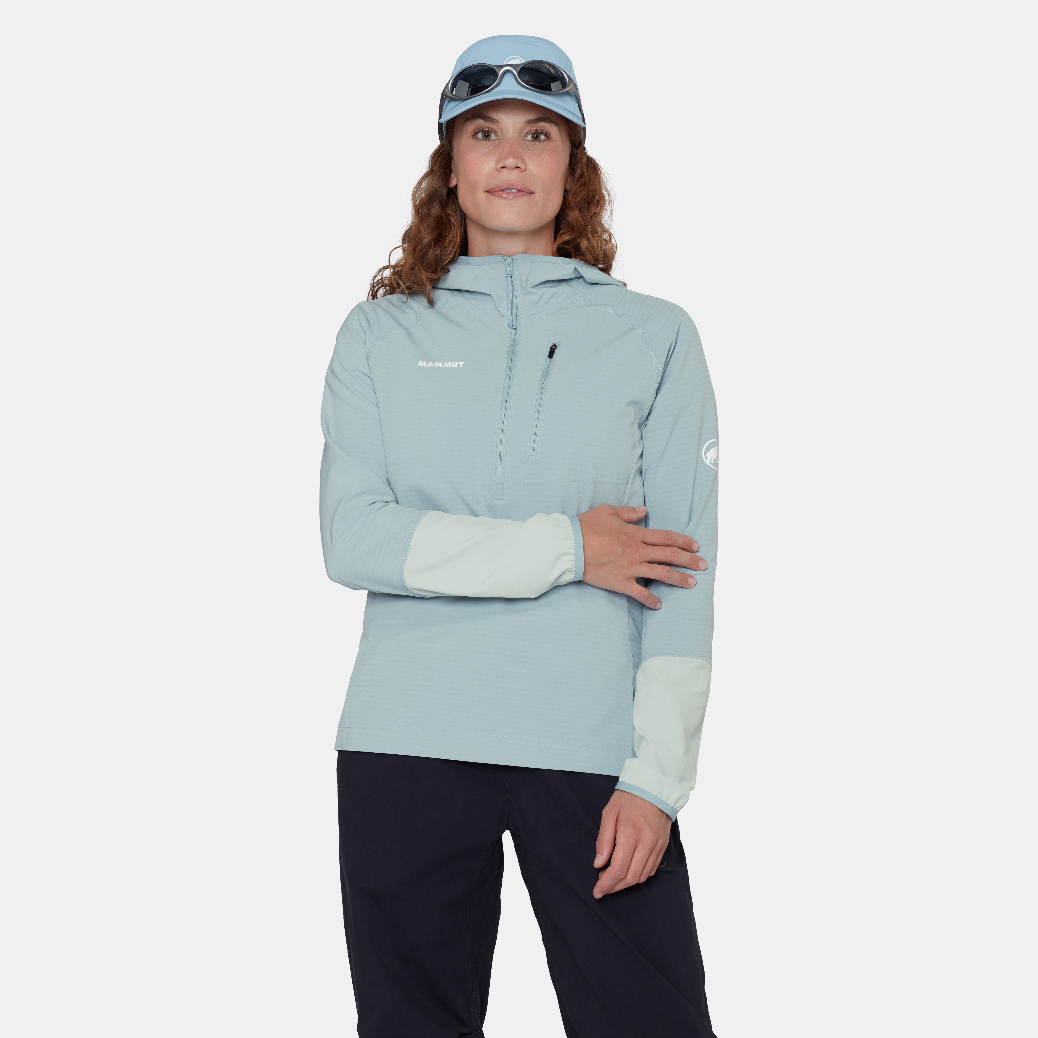 Mammut Madris Light ML Half Zip Hoody Women, nebla-silver sage - Nebla-silver sage
