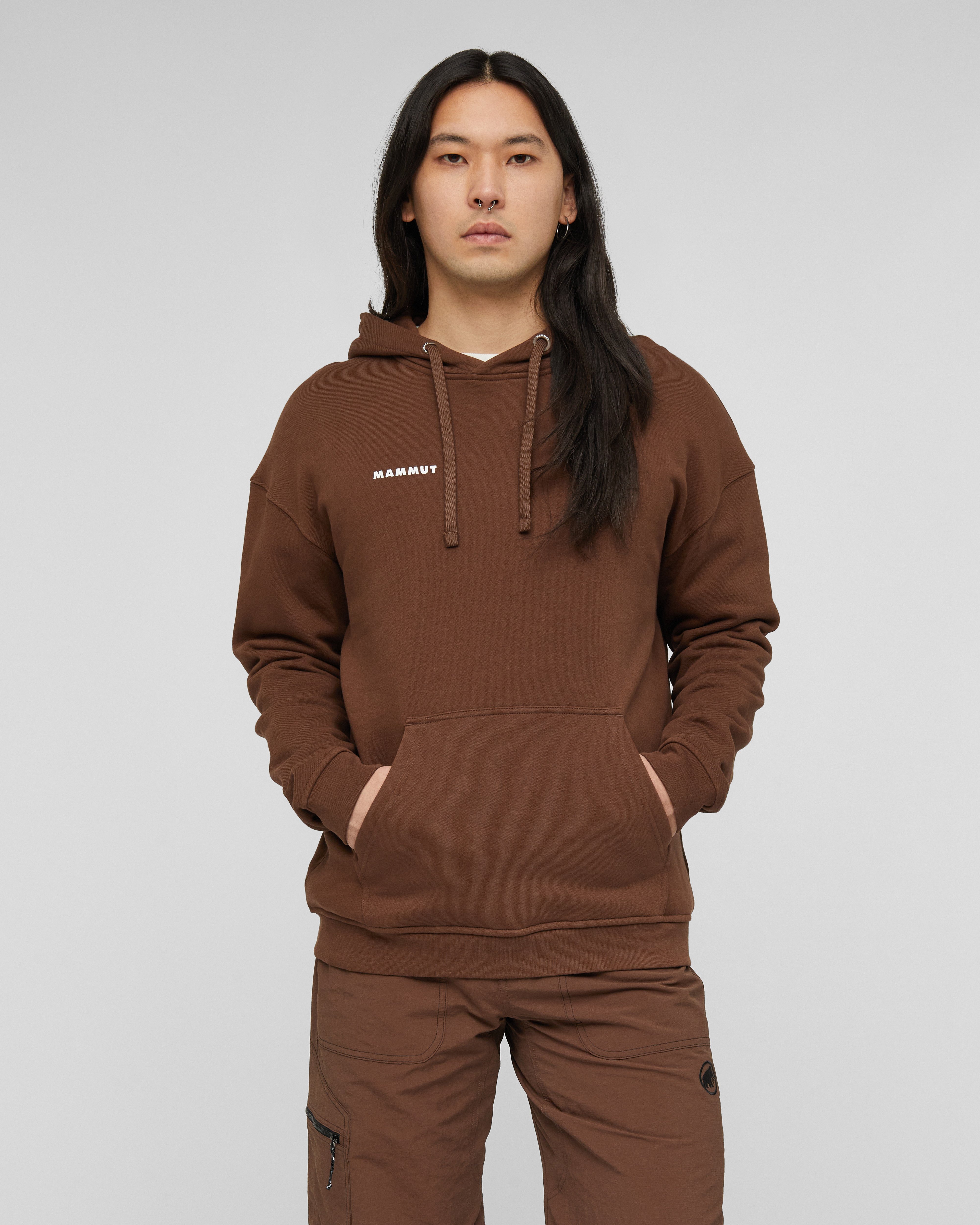 Mammut Mammut Base ML Hoody Men Mini Logo, soil - Soil - Model front view