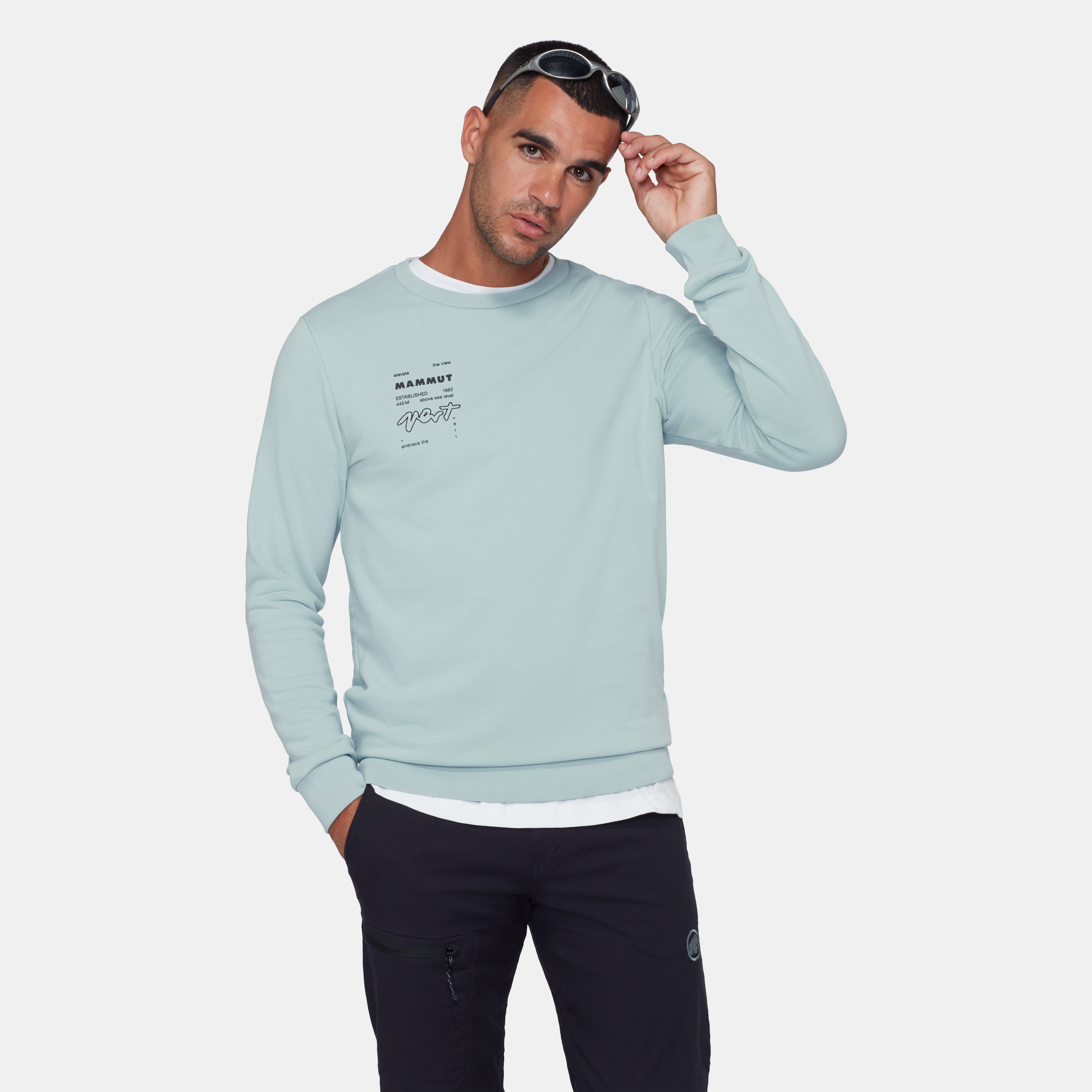 Mammut Mammut Core ML Crew Neck Men Vert, nebla - Nebla
