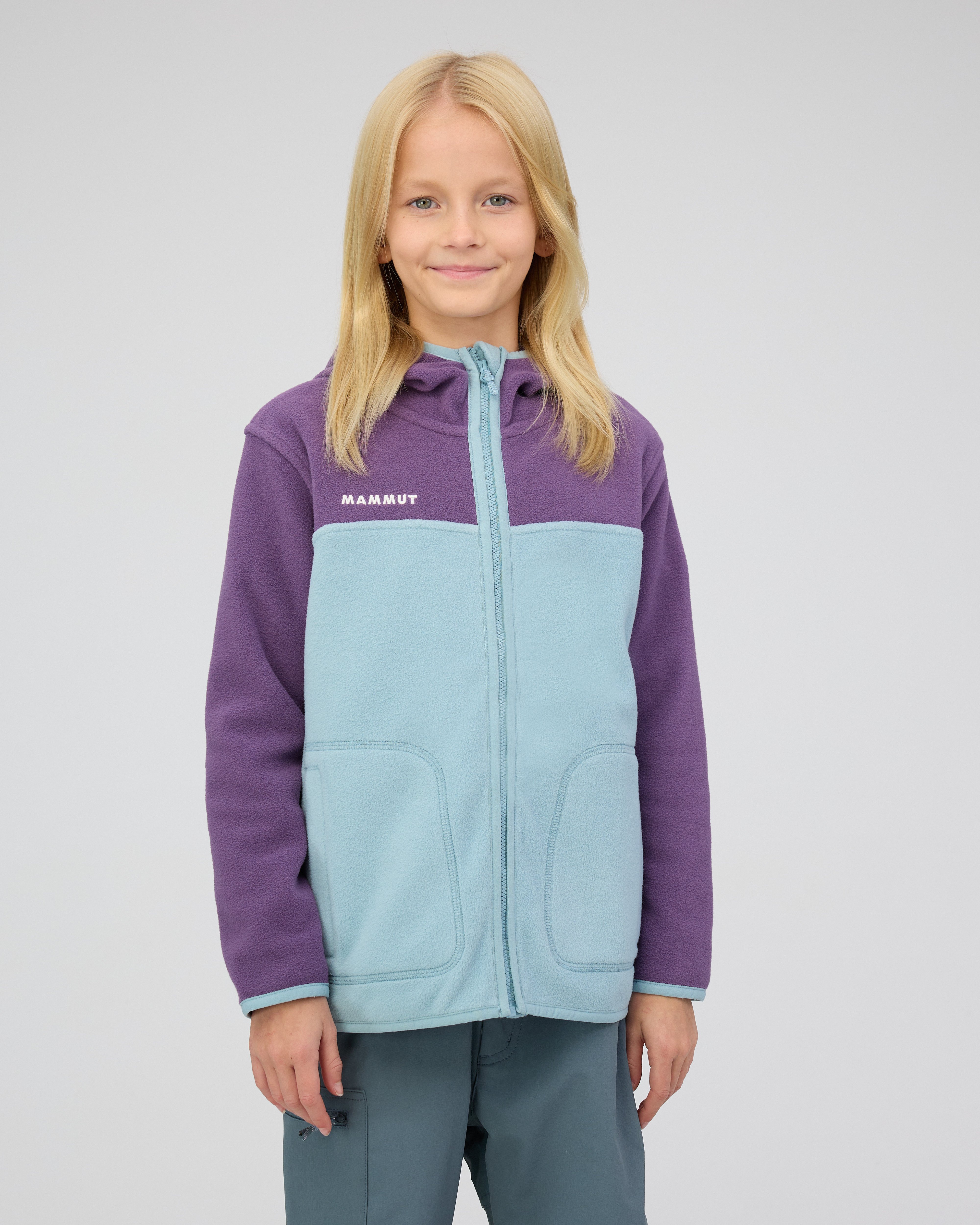 Mammut Waymarker ML Hooded Jacket Kids, nebla-paloja - Nebla-paloja - Model front view