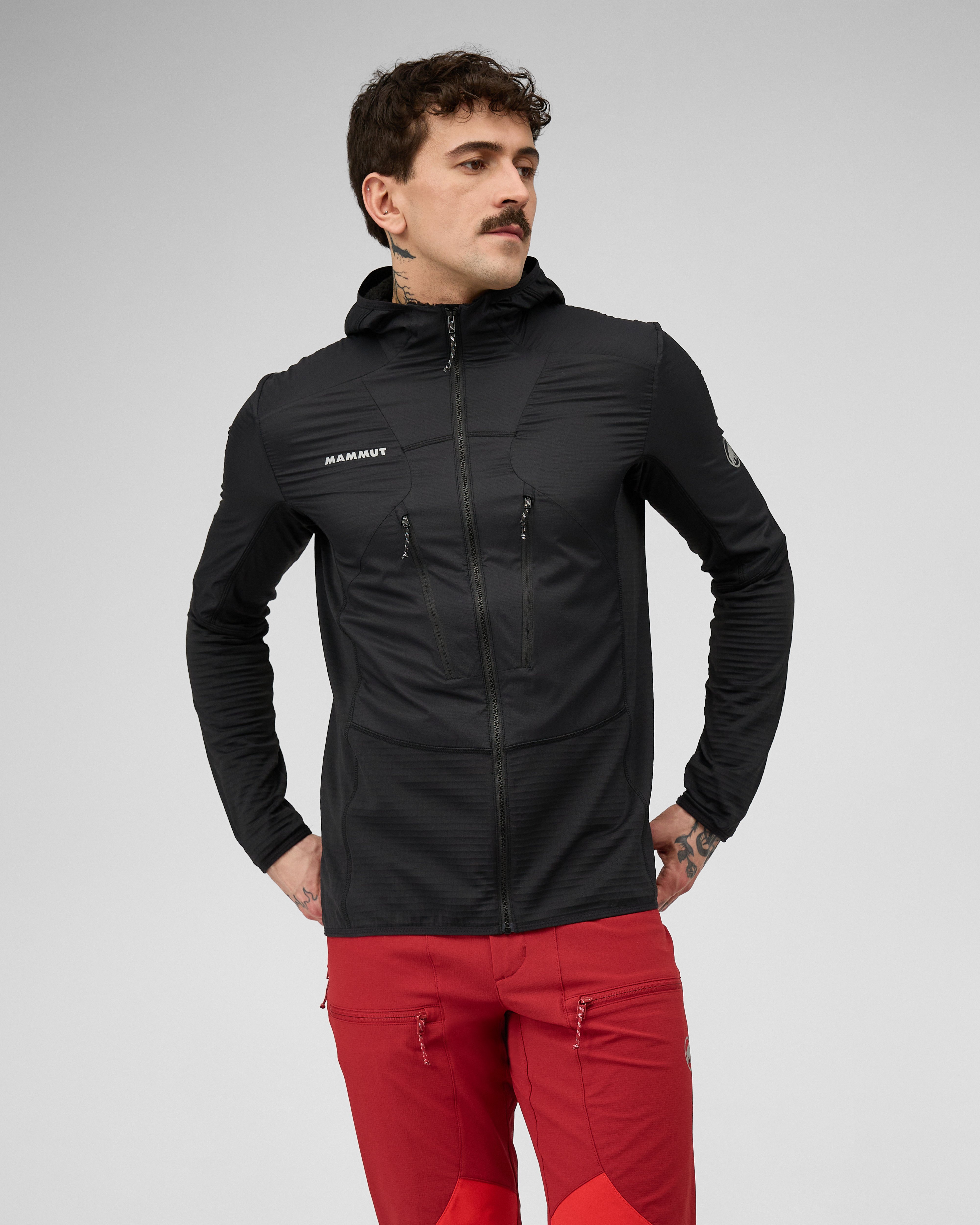 Mammut Aenergy ML Hybrid Hooded Jacket Men, black - Black - Model front view