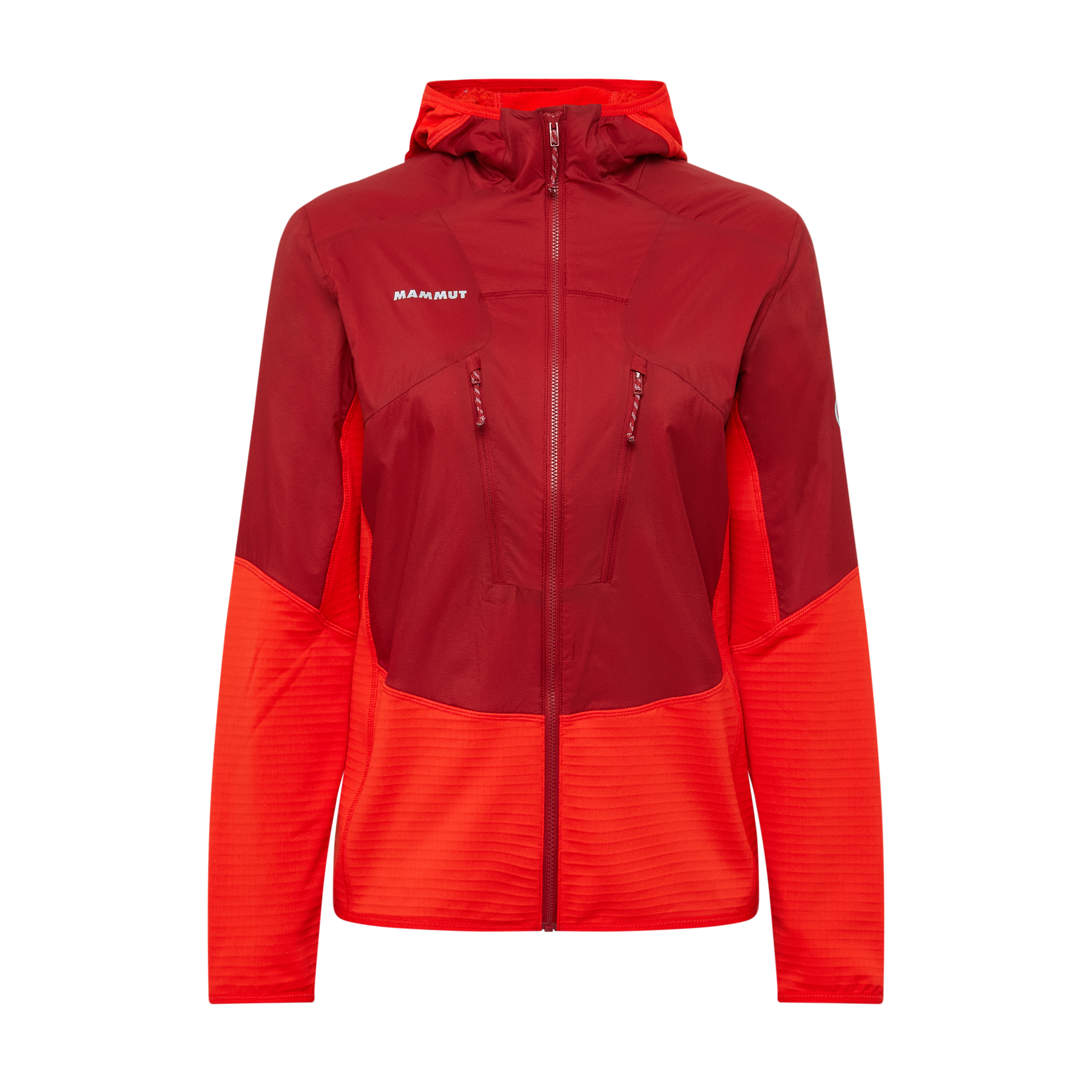 Mammut Aenergy ML Hybrid Hooded Jacket Women, dark mammut red-mammut red - Dark mammut red-mammut red
