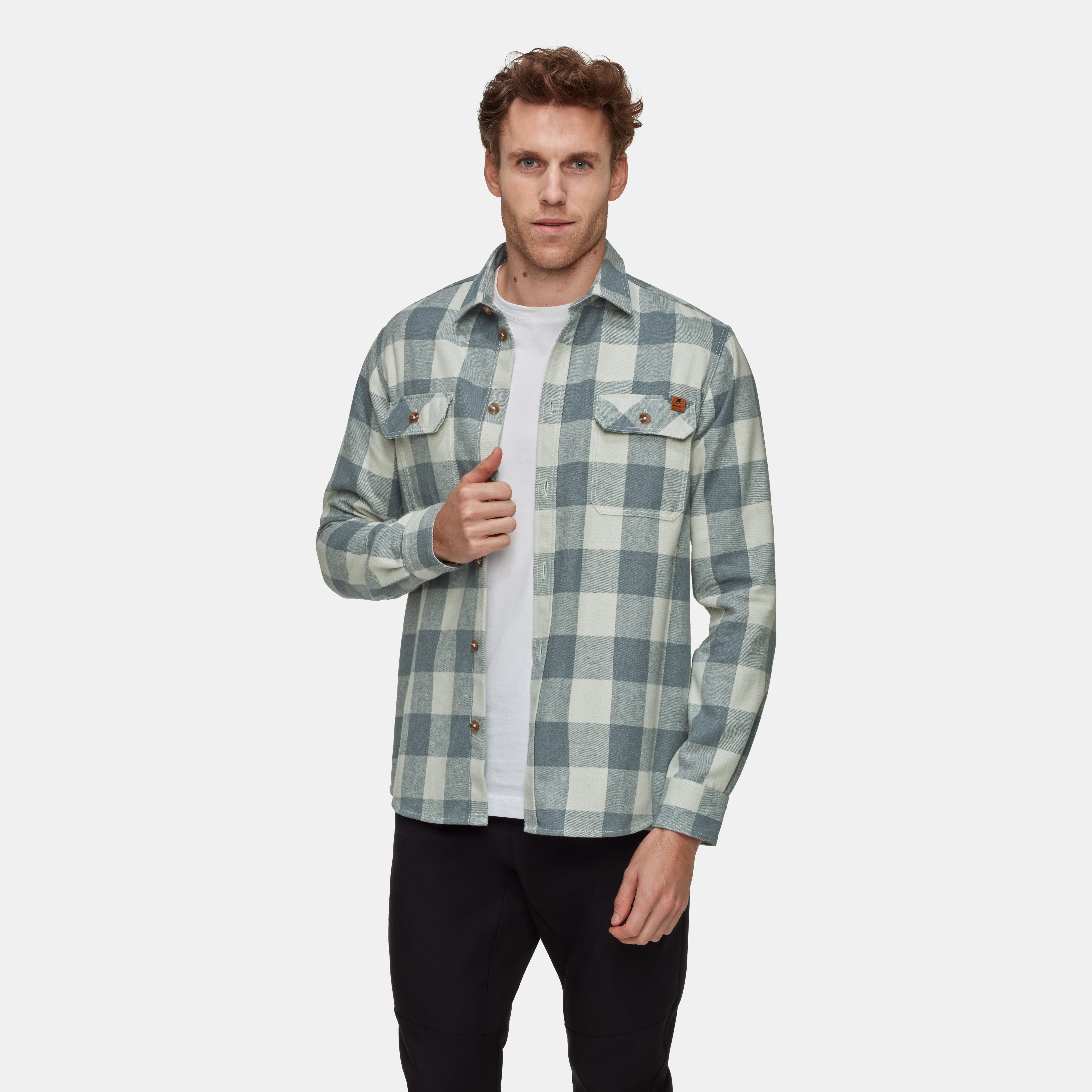 Mammut Tamaro Longsleeve Shirt Men, silver sage-strata - Silver sage-strata