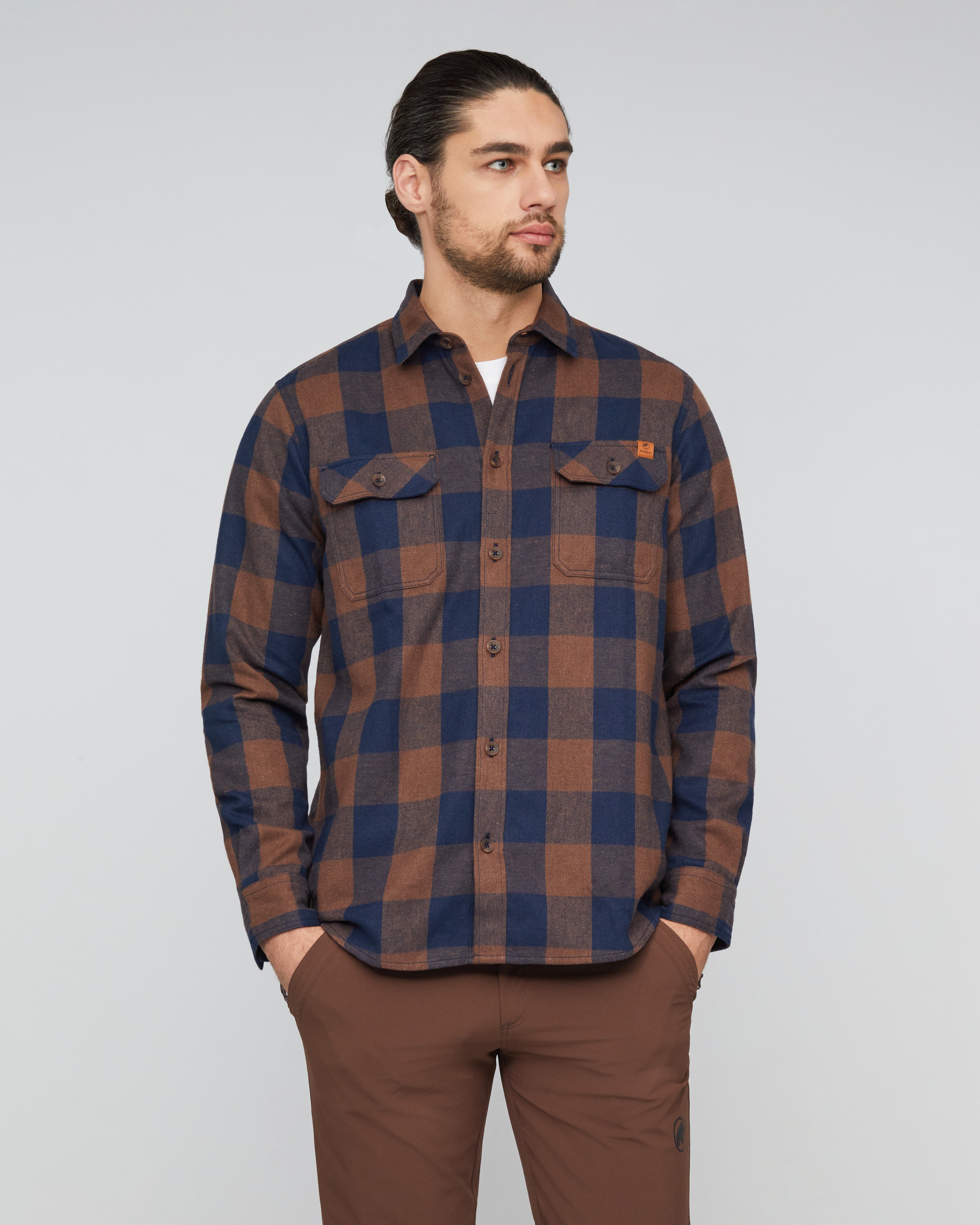 Mammut Tamaro Longsleeve Shirt Men, soil-marine - Soil-marine - Model front view