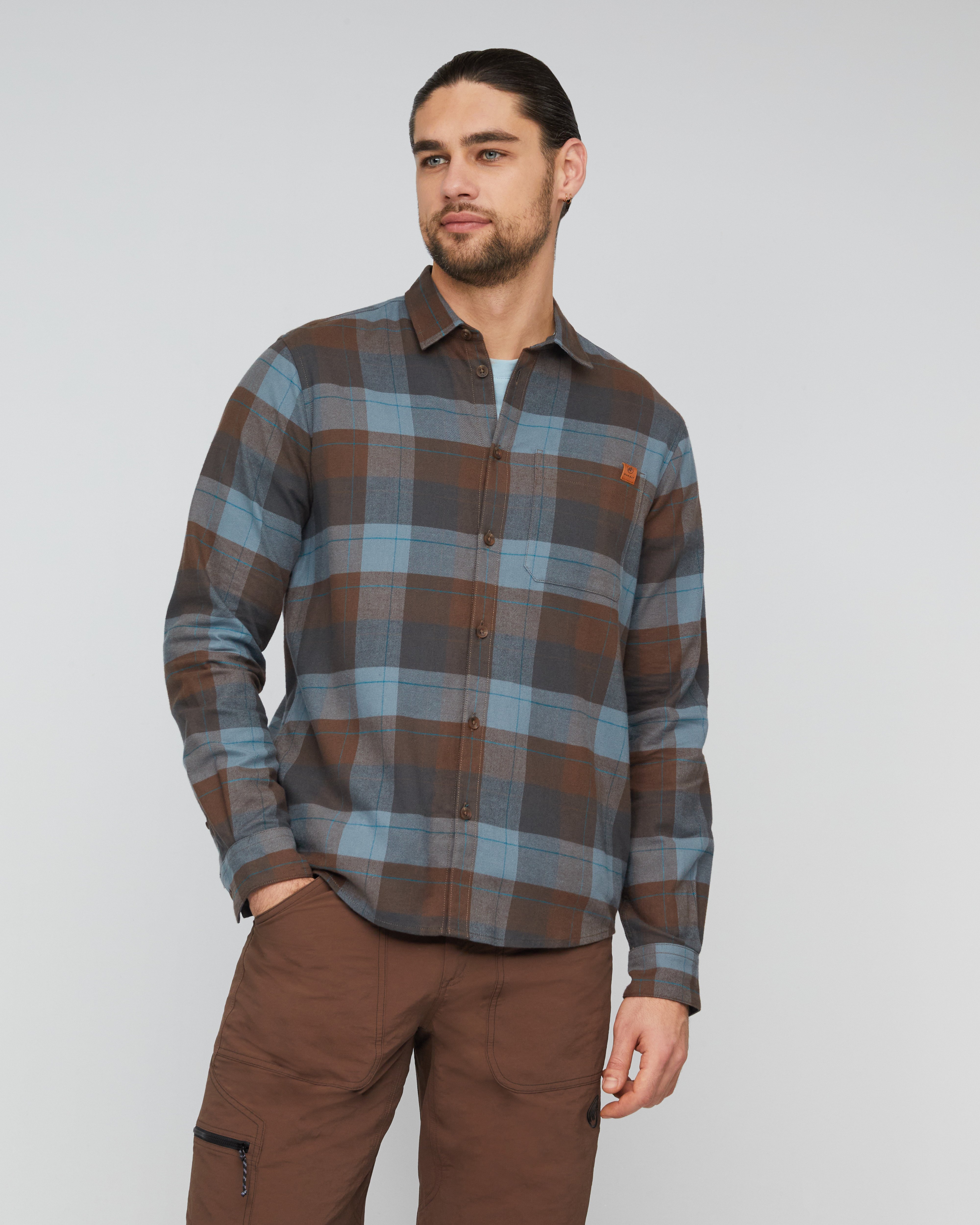 Mammut Trovat Longsleeve Shirt Men, gabbro-strata - Gabbro-strata - Model front view