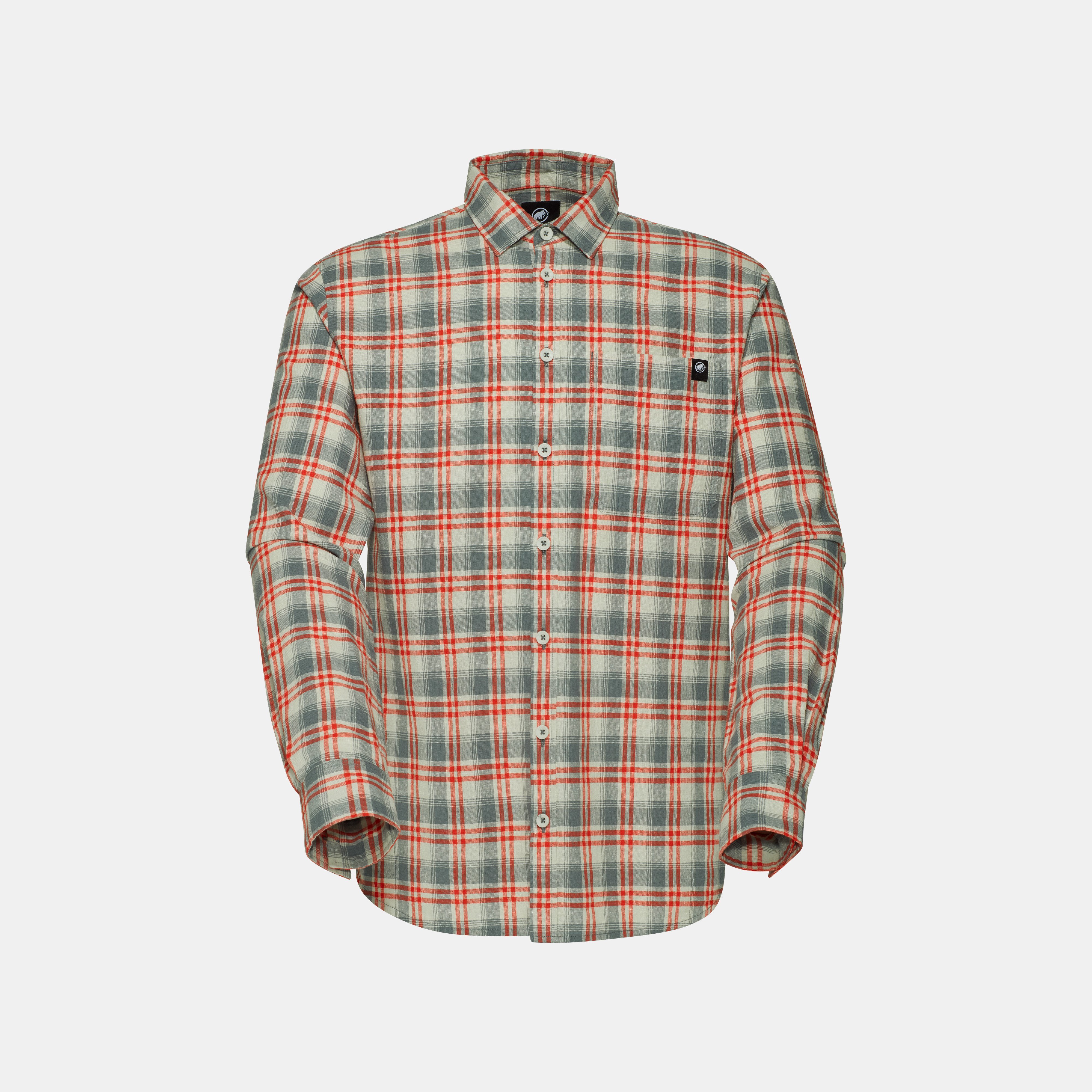 Mammut Trovat Summer Longsleeve Shirt Men, silver sage-mammut red - Silver sage-mammut red