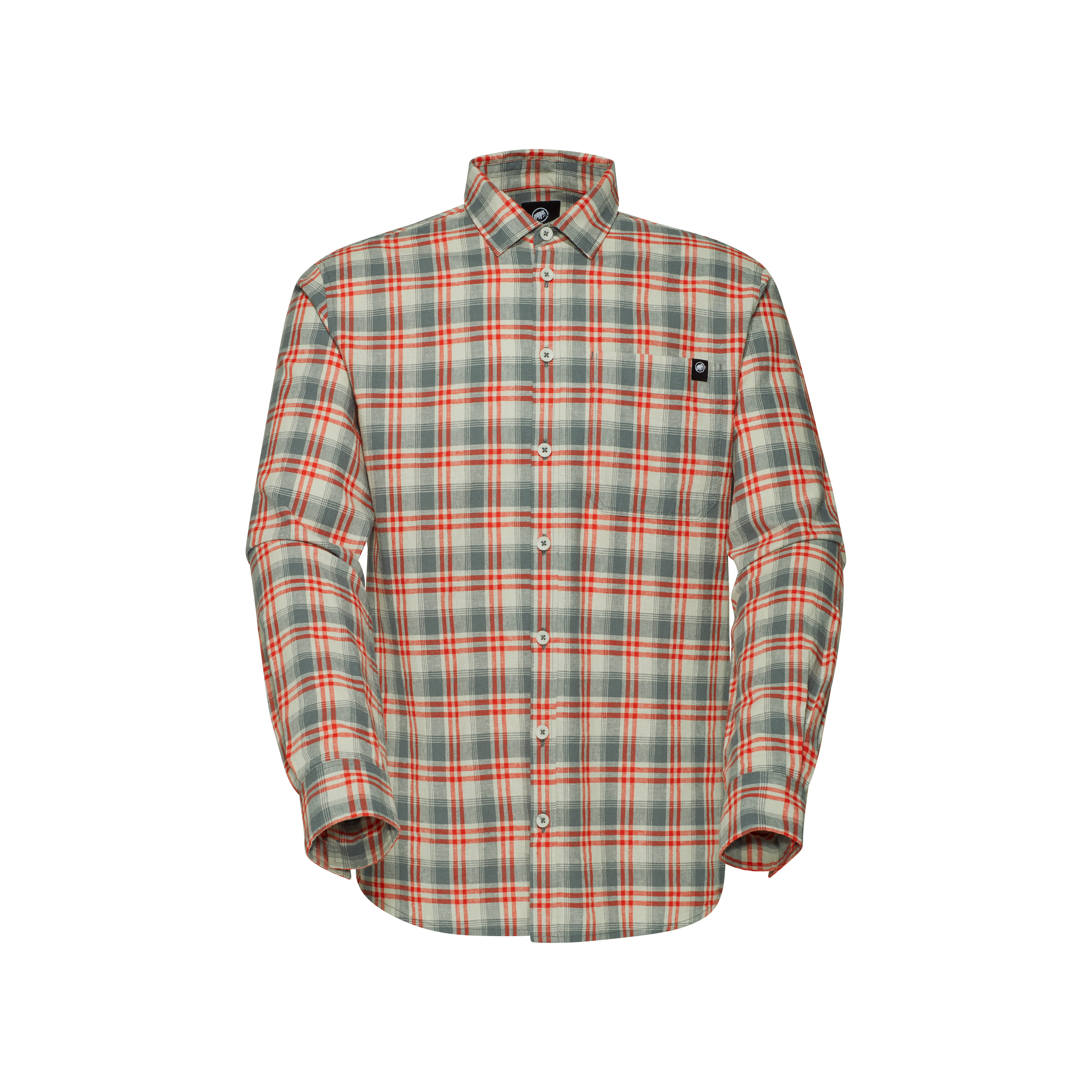 Mammut Trovat Summer Longsleeve Shirt Men, silver sage-mammut red - Silver sage-mammut red - Thumbnail