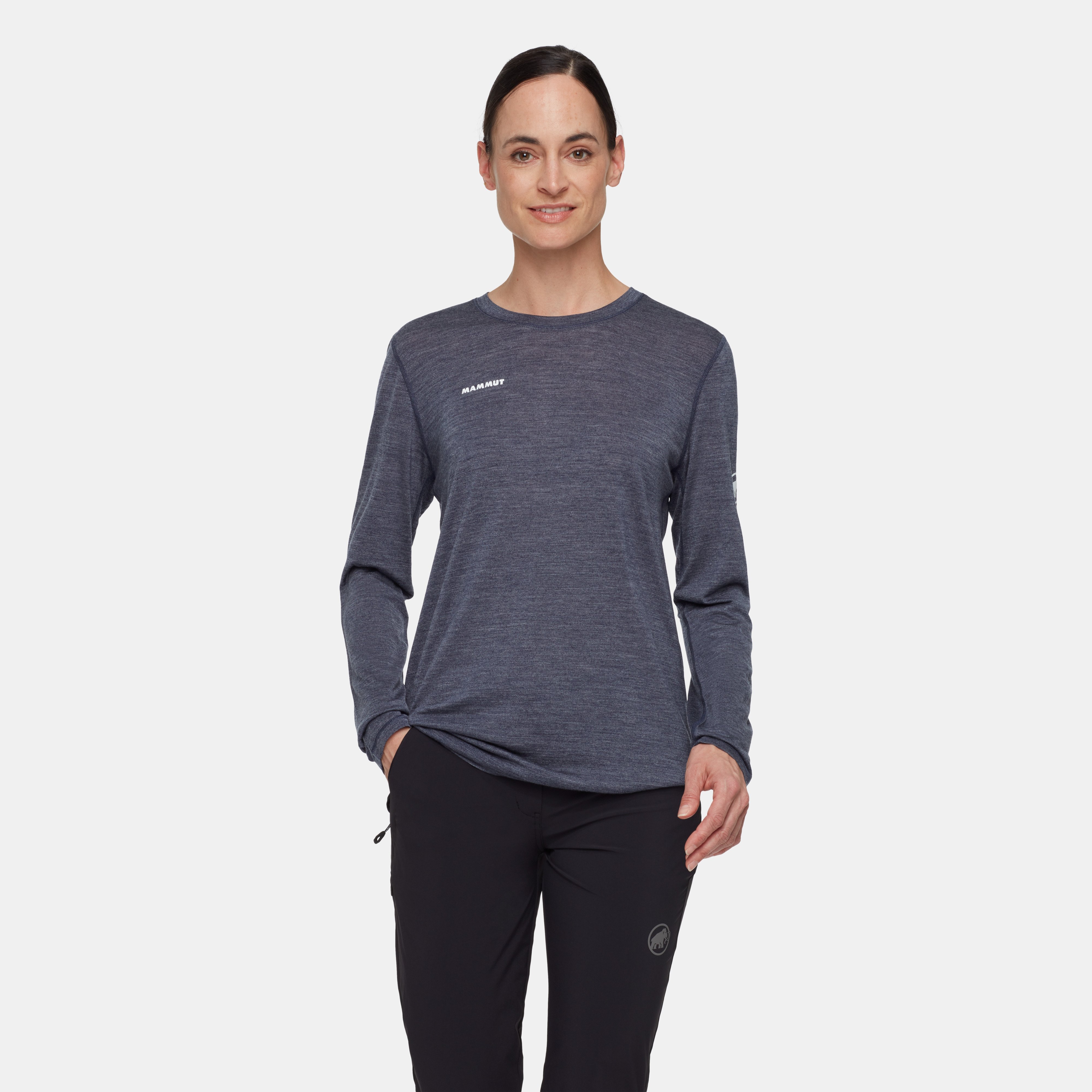 Mammut Tree Wool FL Longsleeve Women, marine melange - Marine melange