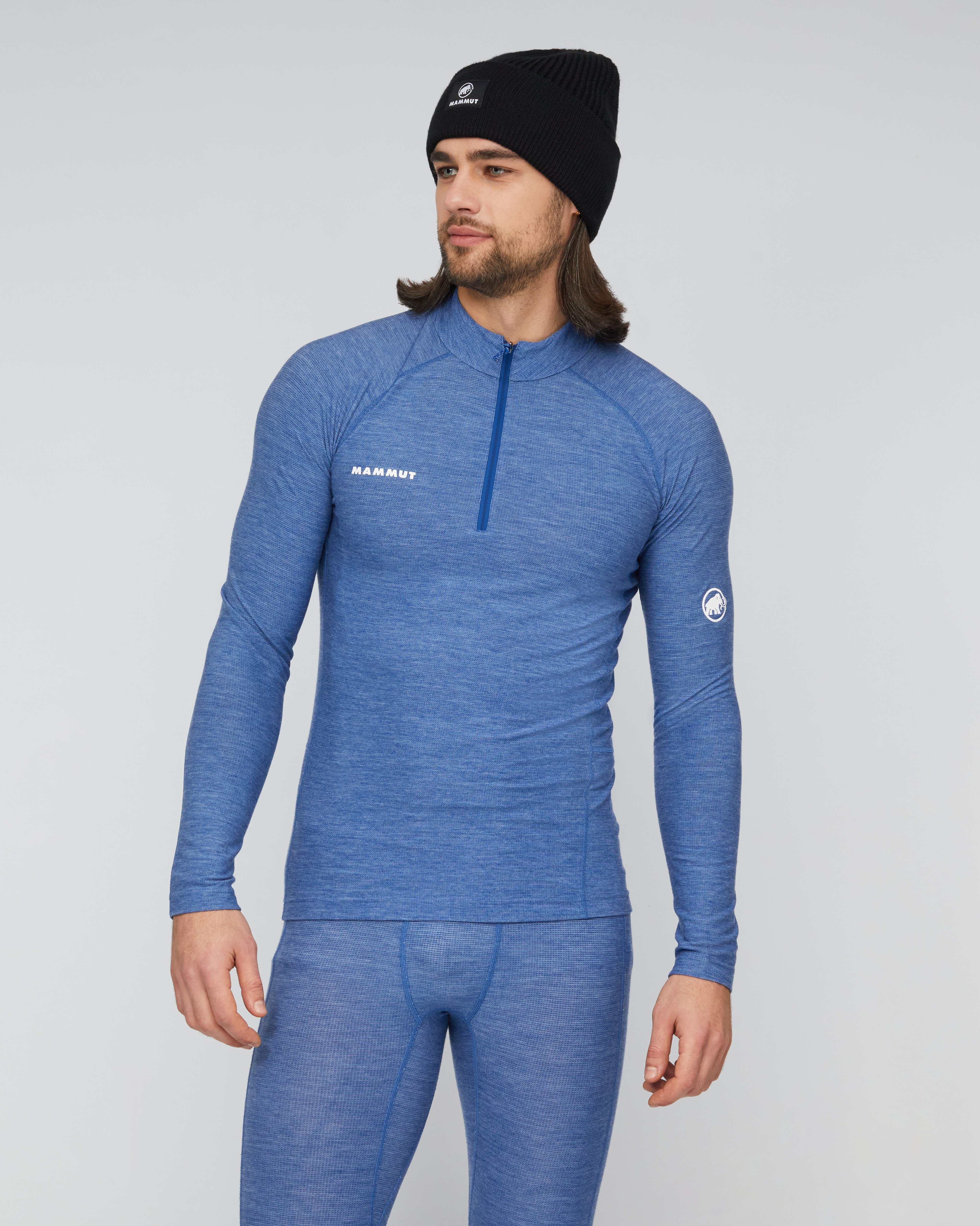 Mammut Tree Wool Thermal FL Half Zip Longsleeve Men, tschiel melange - Tschiel melange - Model front view