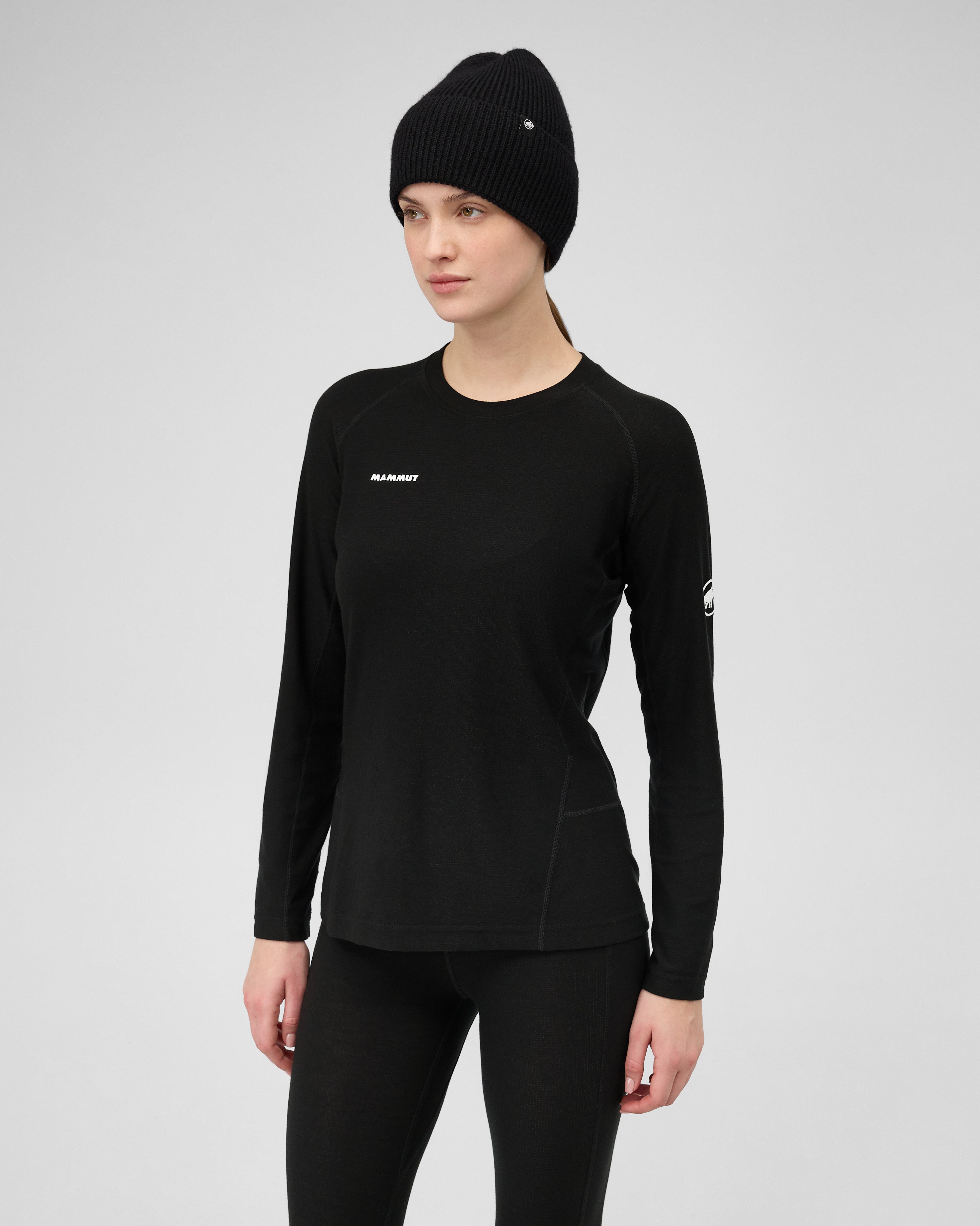 Mammut Tree Wool Thermal FL Longsleeve Women, black - Black - Model front view