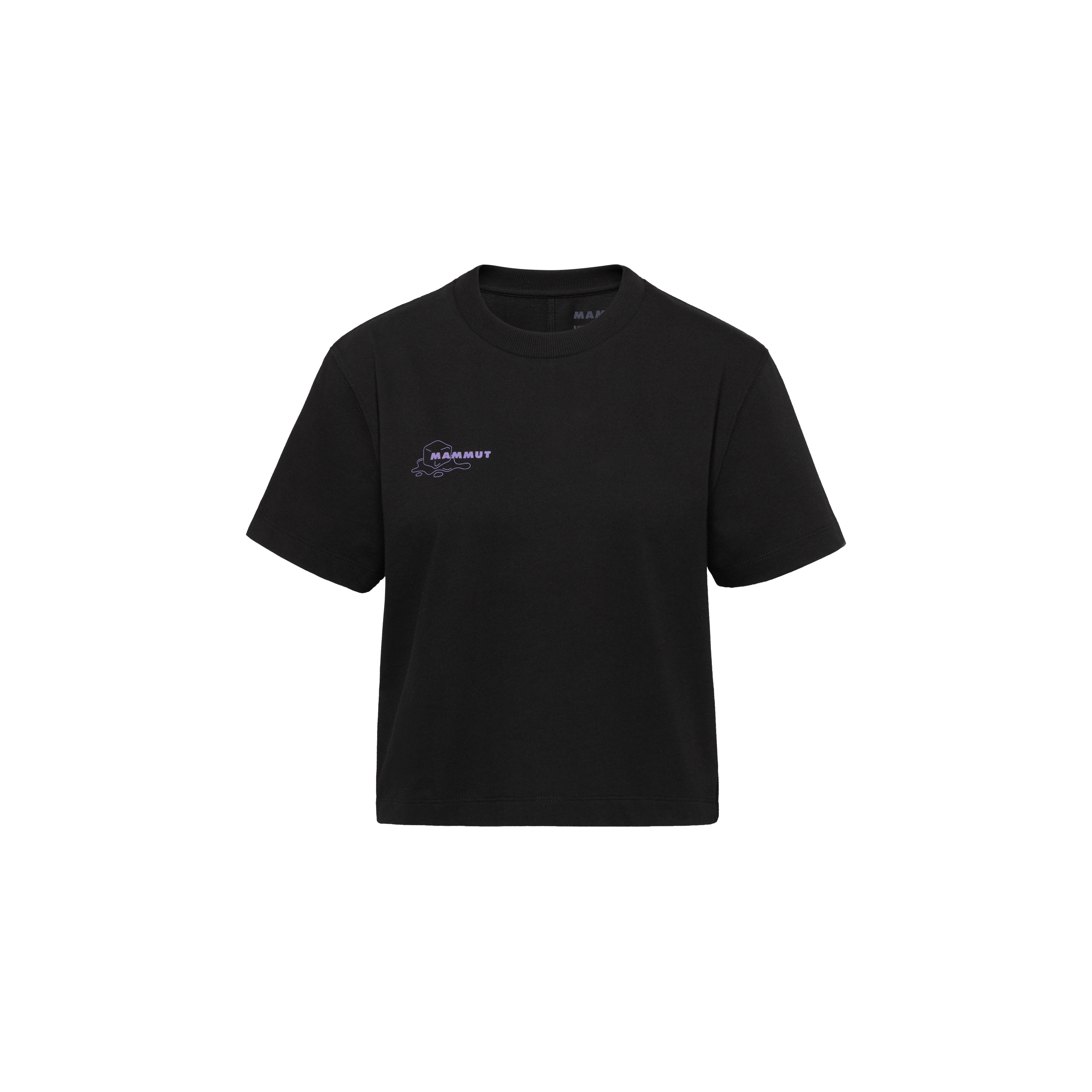 Mammut Mammut Base Cropped T-Shirt Women Glacier - Black/White/Alpine calamint - Thumbnail