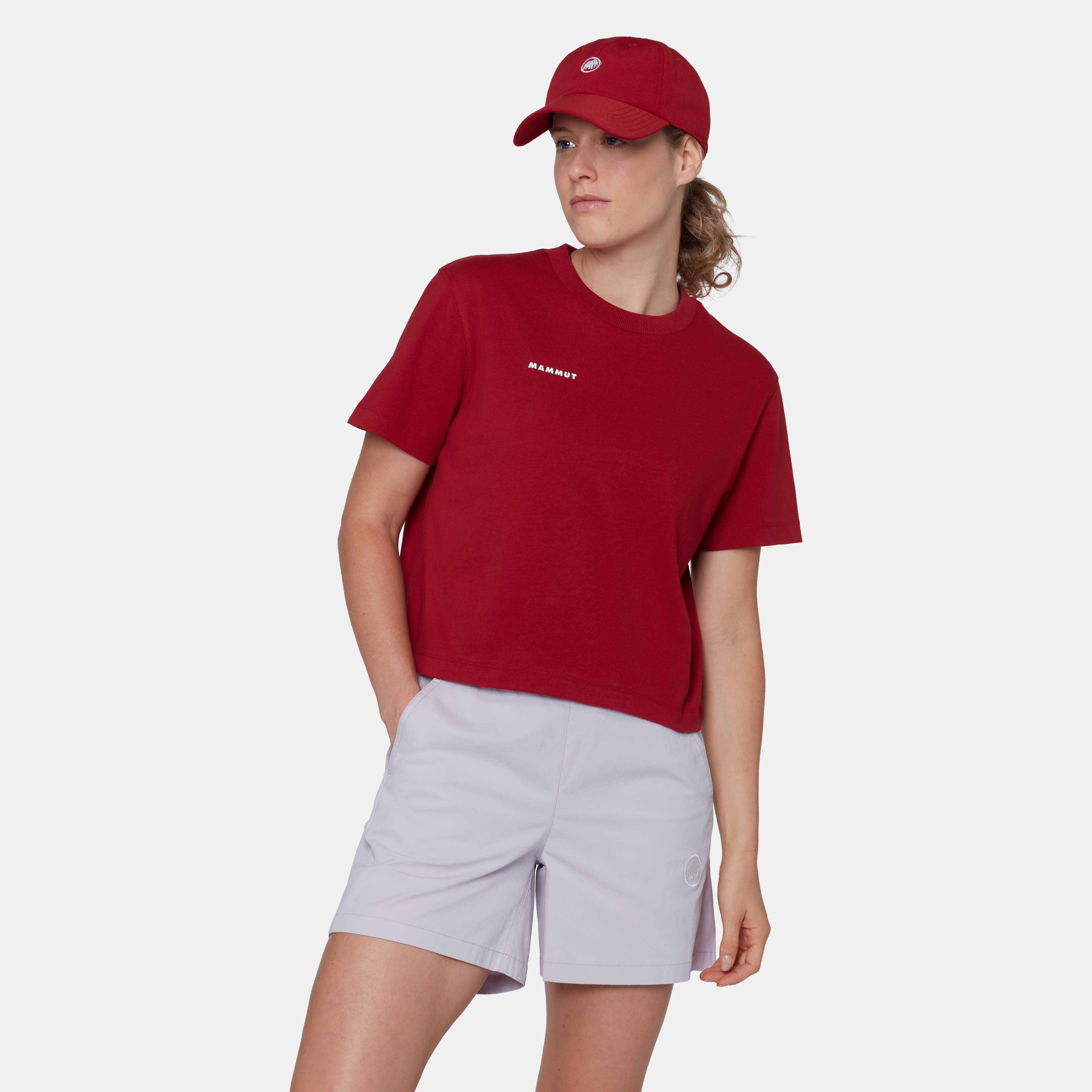 Mammut Mammut Base Cropped T-Shirt Women Mini Logo, dark mammut red - Dark mammut red