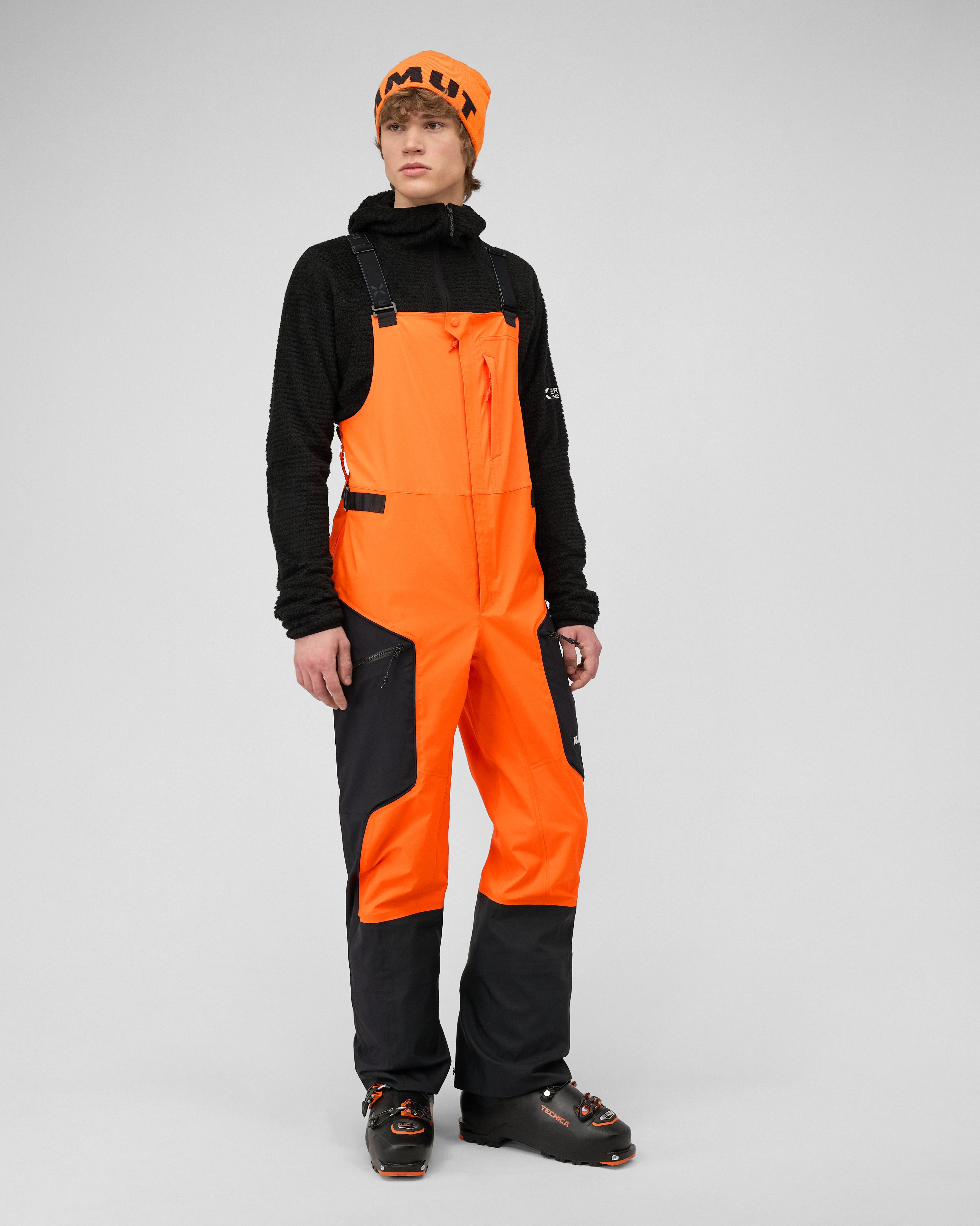Mammut Eiger Free Pro HS Bib Pants Men, eiger orange-black - Eiger orange-black - Model front view