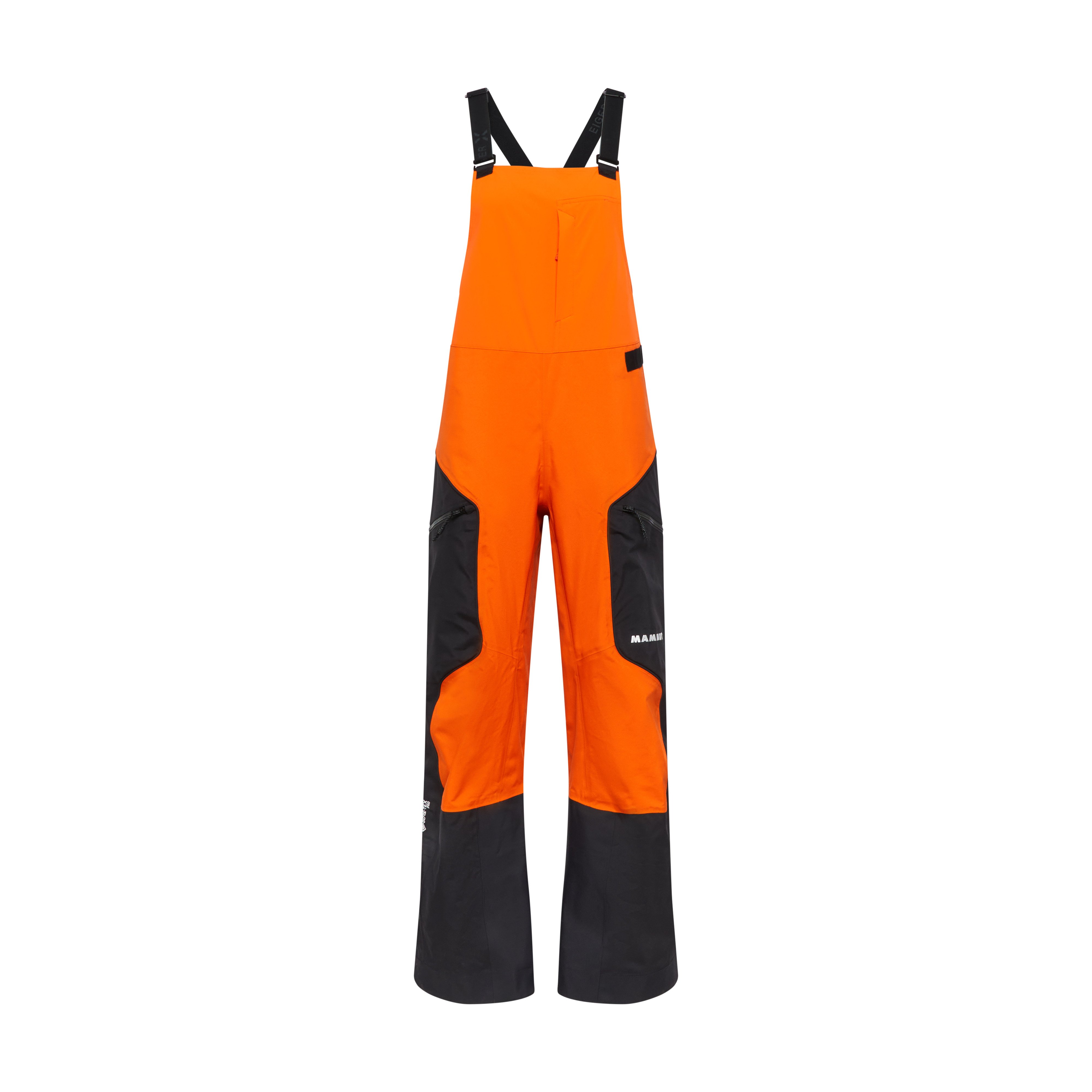Mammut Eiger Free Pro HS Bib Pants Women - Black/Eiger orange-black/Muntan-baselgia/Nebla-strata - Thumbnail