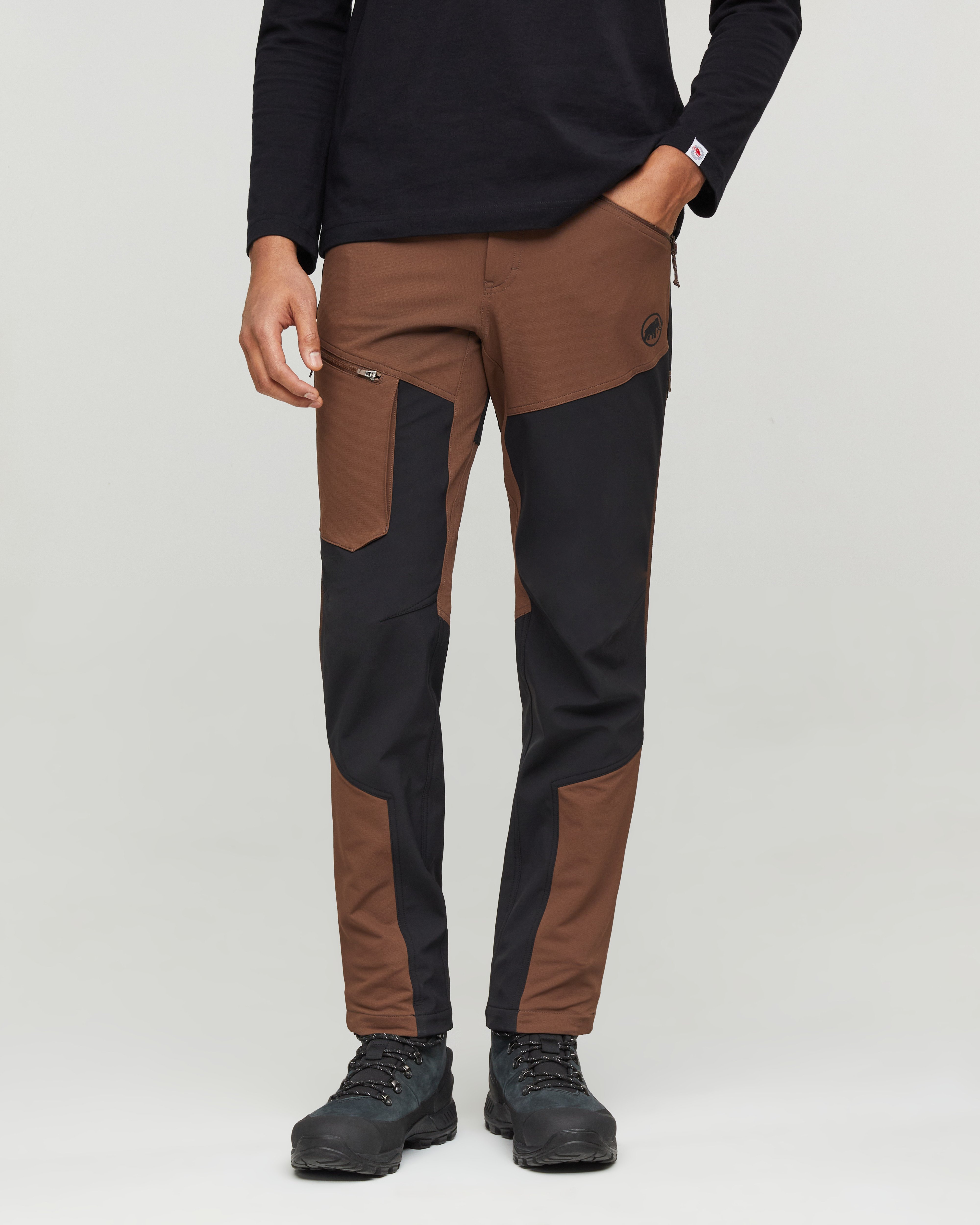 Mammut Zinal Guide SO Hybrid Pants Men, soil-black - Soil-black - Model front view