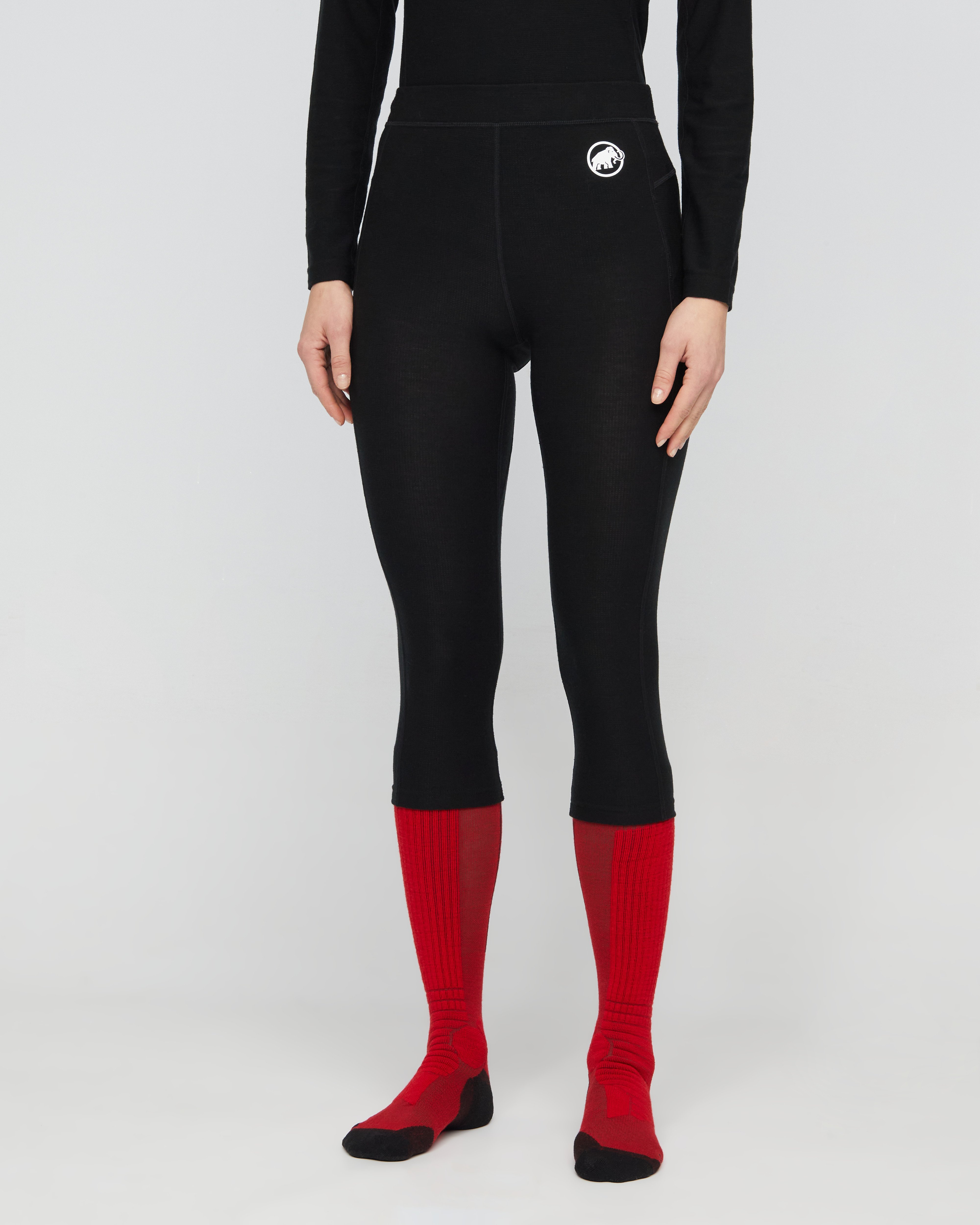 Mammut Tree Wool Thermal FL 3/4 Tights Women, black - Black - Model front view