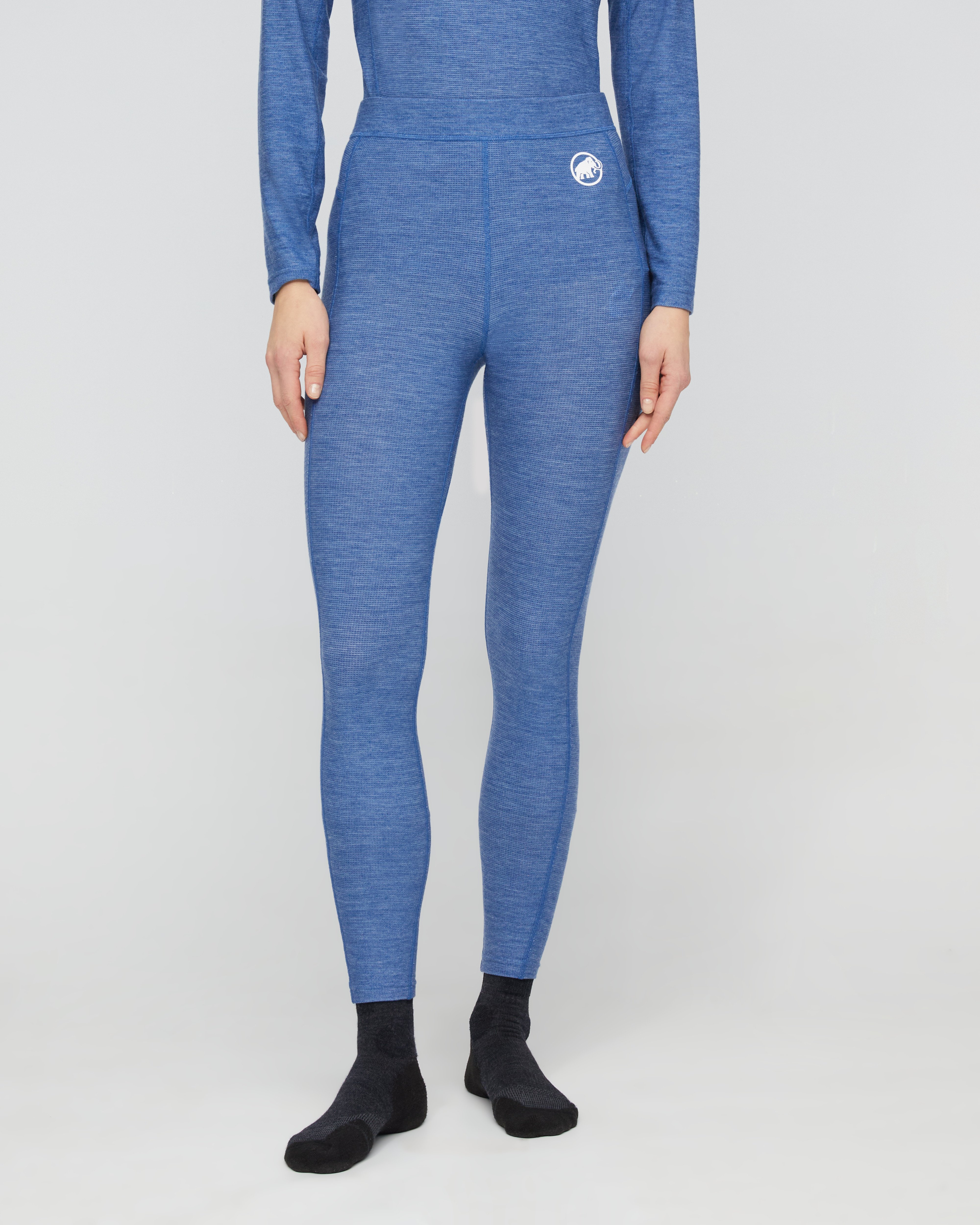 Mammut Tree Wool Thermal FL Tights Women, tschiel melange - Tschiel melange - Model front view