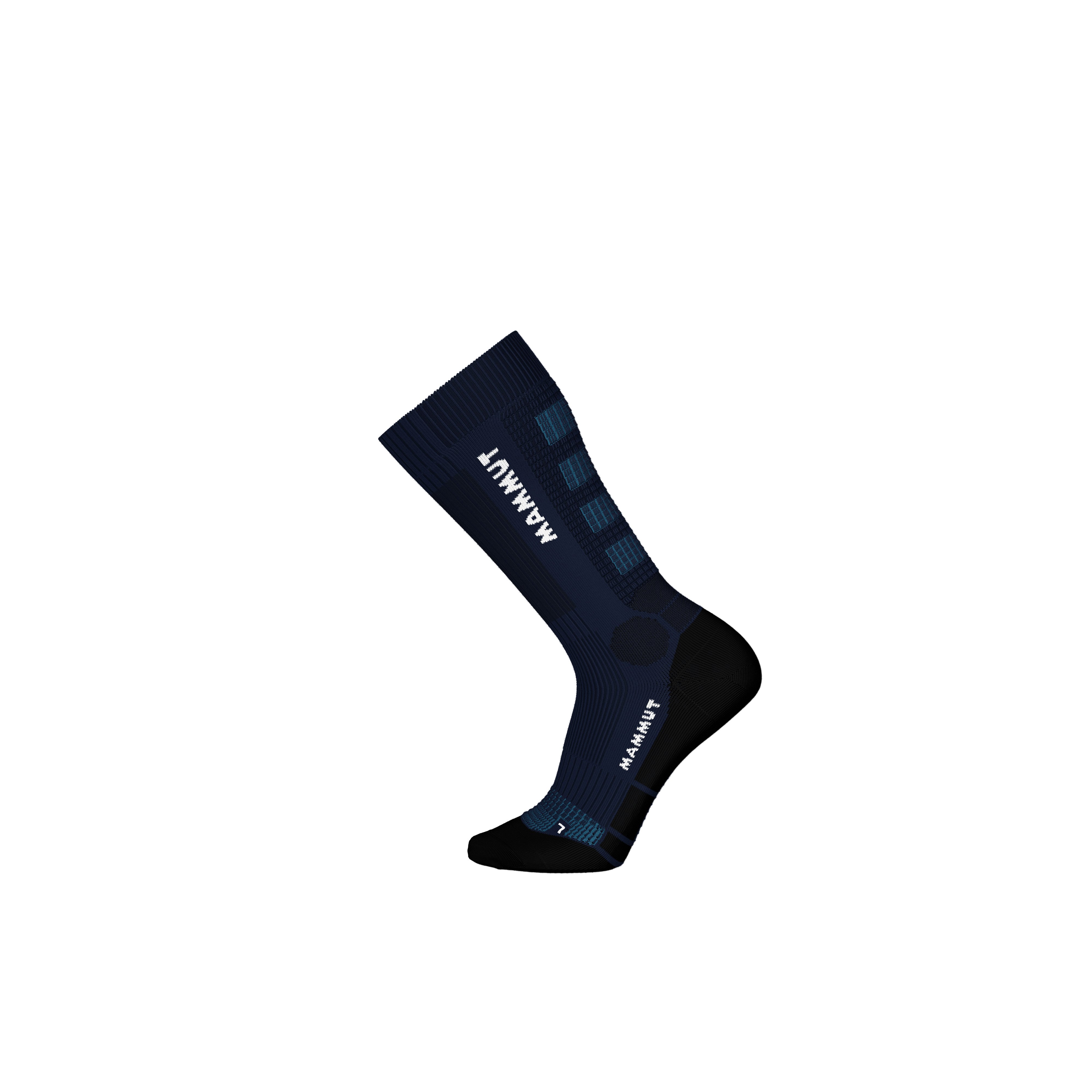 Mammut Mountaineering Merino High Socks - Black-strata/Dark mammut red-black/Marine-eiger blue/Sablun-ember/20399 - Thumbnail