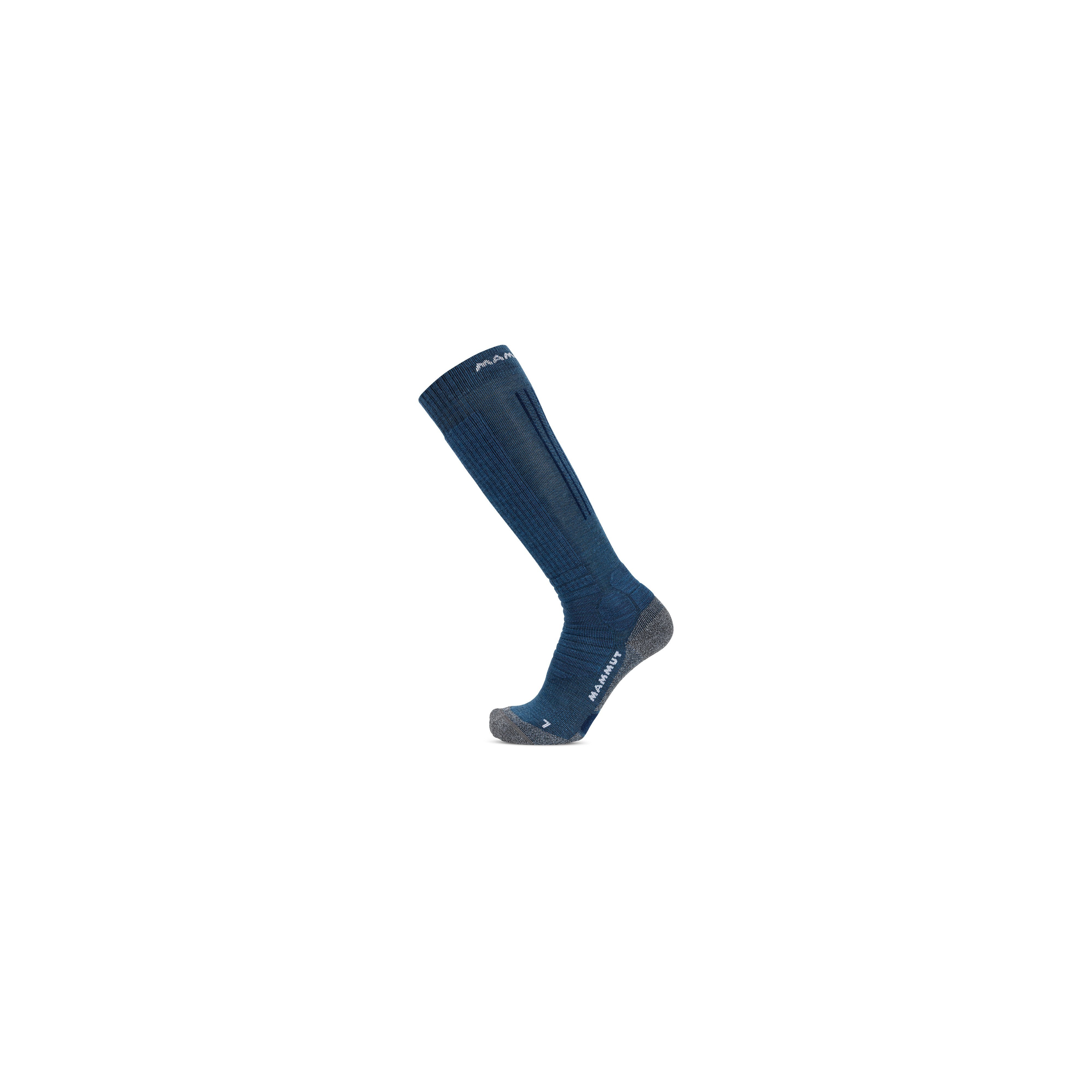Mammut Ski Mountaineering Merino Knee Socks - Black-strata/Mammut red-black/Tschiel-white - Thumbnail