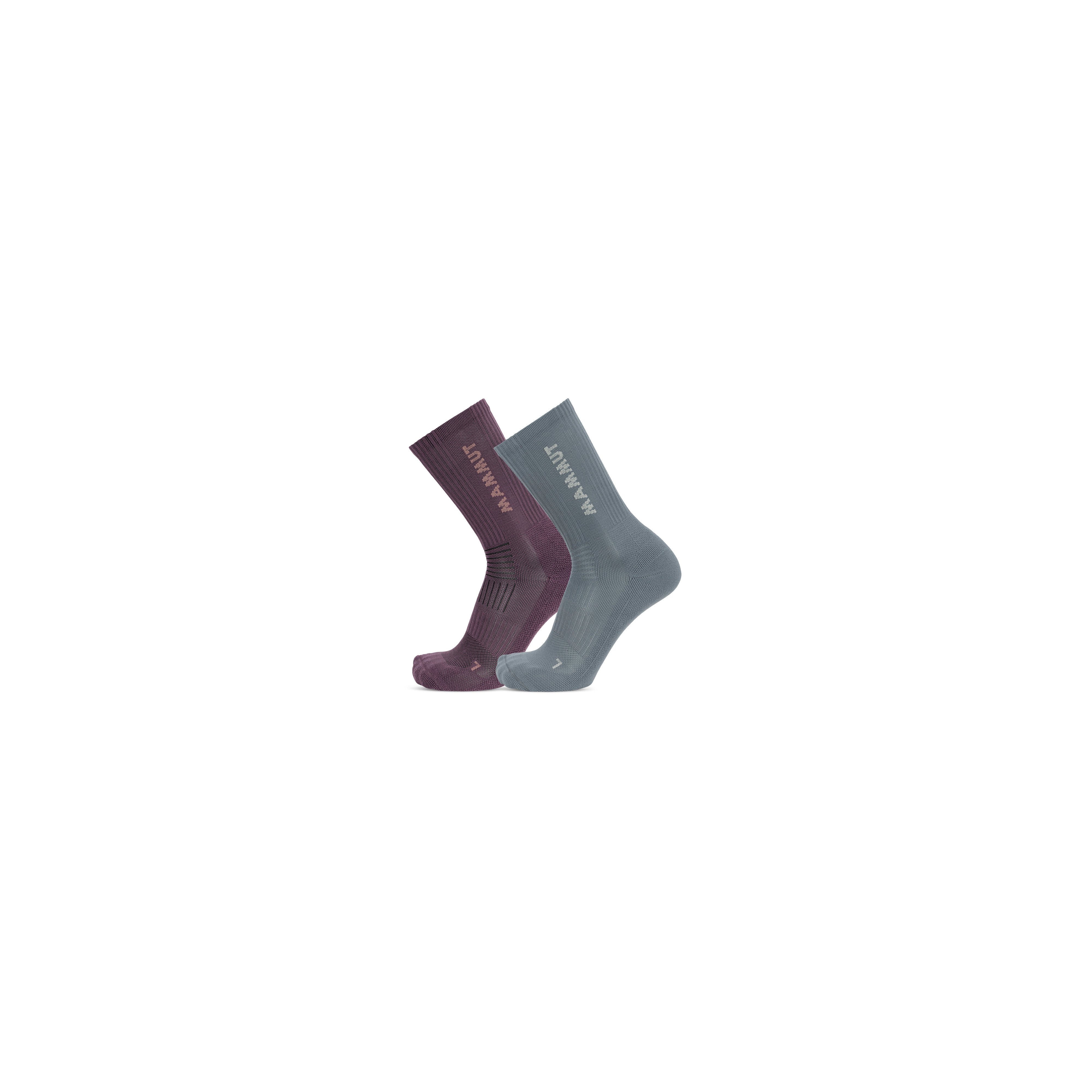Mammut Multisport Crew Socks 2 Pack - Black-black/White-white/Autumn larice-strata/Paloja-strata/Gleam-white/Brunsina-alpenglow/Seln-sassal/20401/Muntan-sassal - Thumbnail